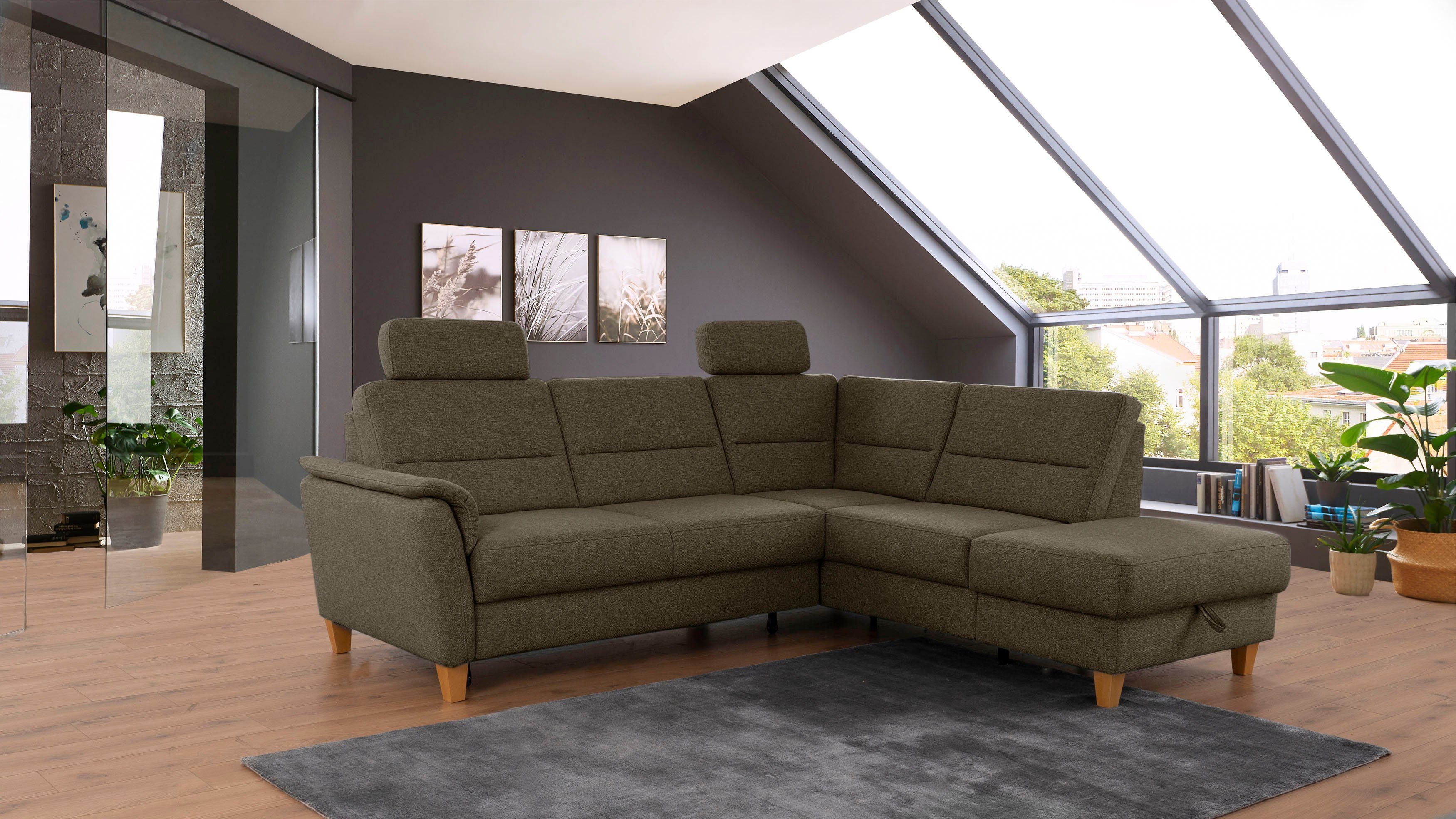 Home affaire Ecksofa Palmera L-Form, Federkern, günstig online kaufen