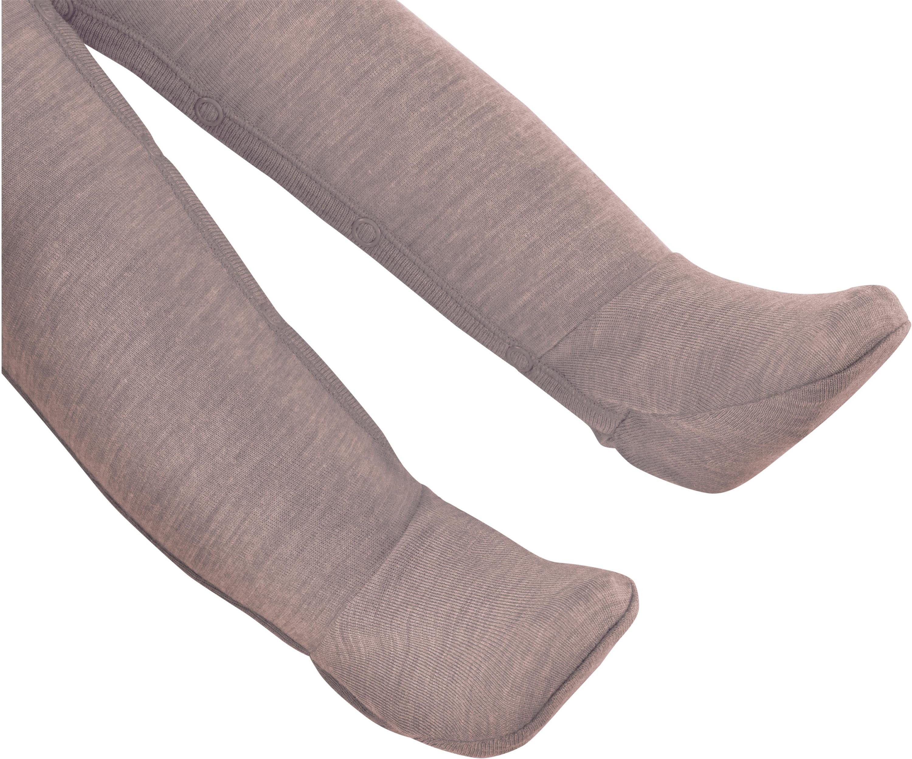 normani Langarmwickelbody Baby Merino Strampler Levin Unisex Strampler mit Füßen - Bodysuit Schlafanzug Schlafstrampler