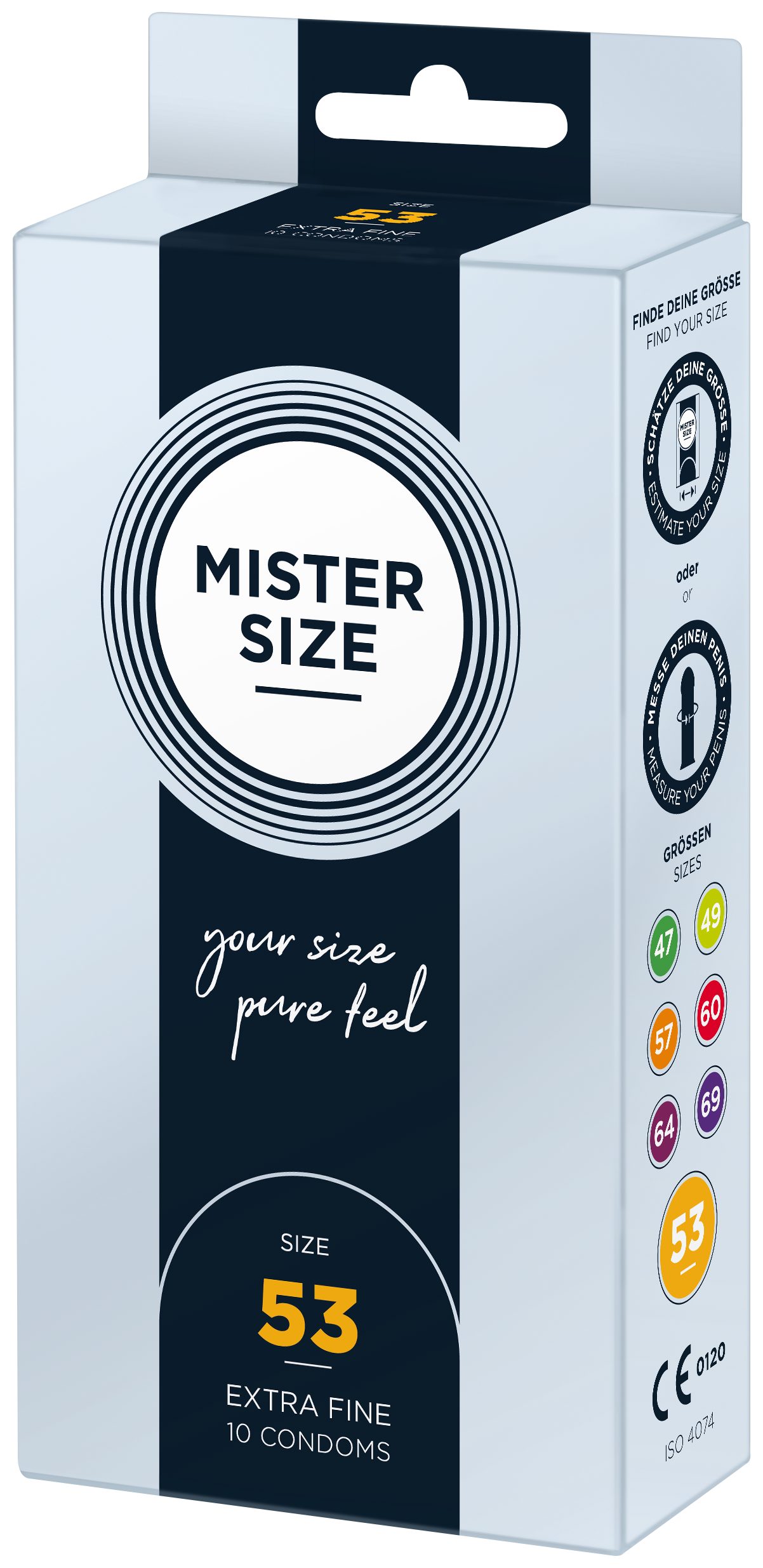 MISTER SIZE Kondome 10 Stück, Nominale 53mm, Breite & feucht gefühlsecht