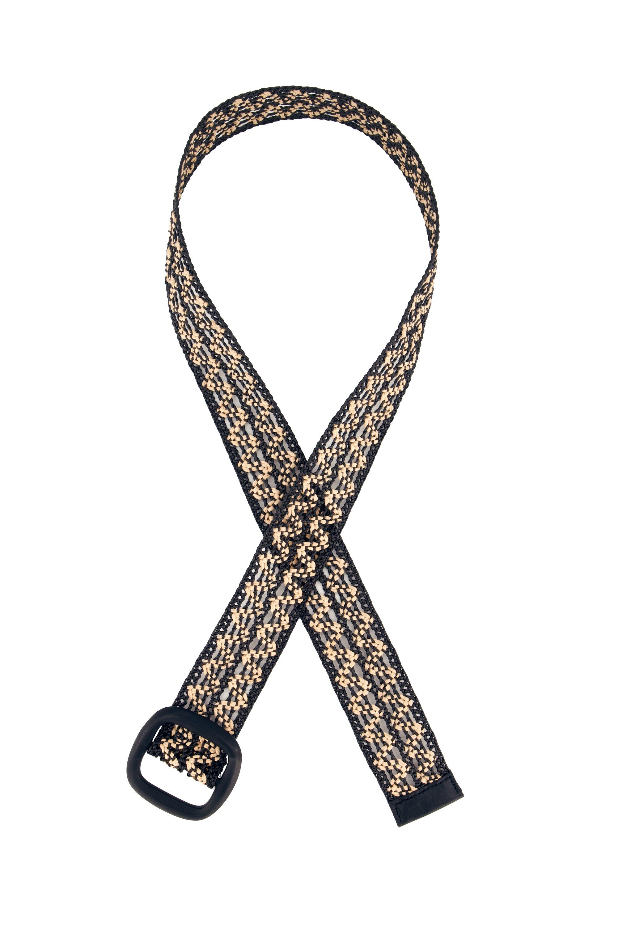 Ulla Popken Hüftgürtel Gürtel Makramee-Optik zweifarbig