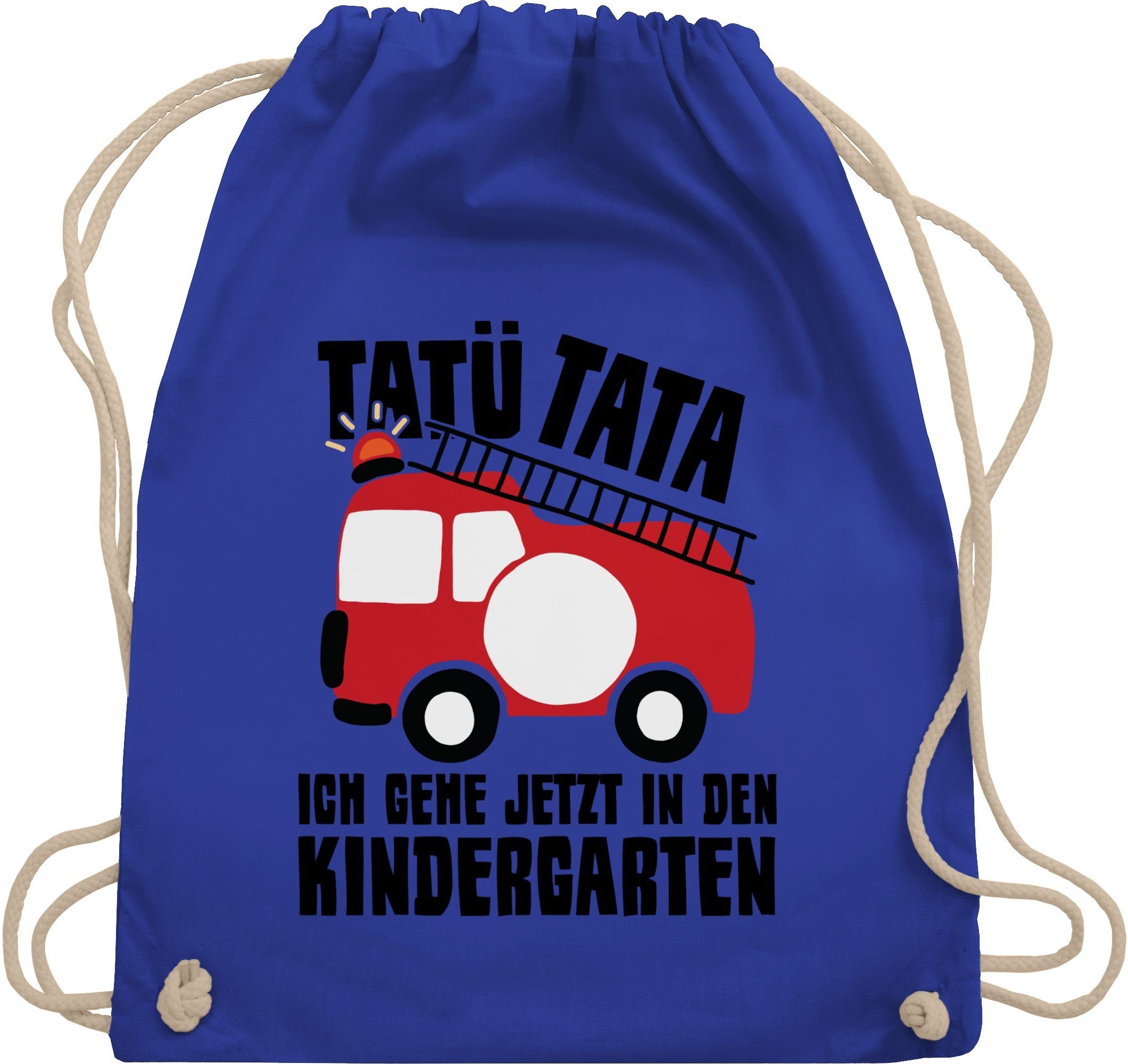Shirtracer Turnbeutel Tatü Tata Ich gehe jetzt in den Kindergarten - Feuerwehrauto, Hallo Kindergarten