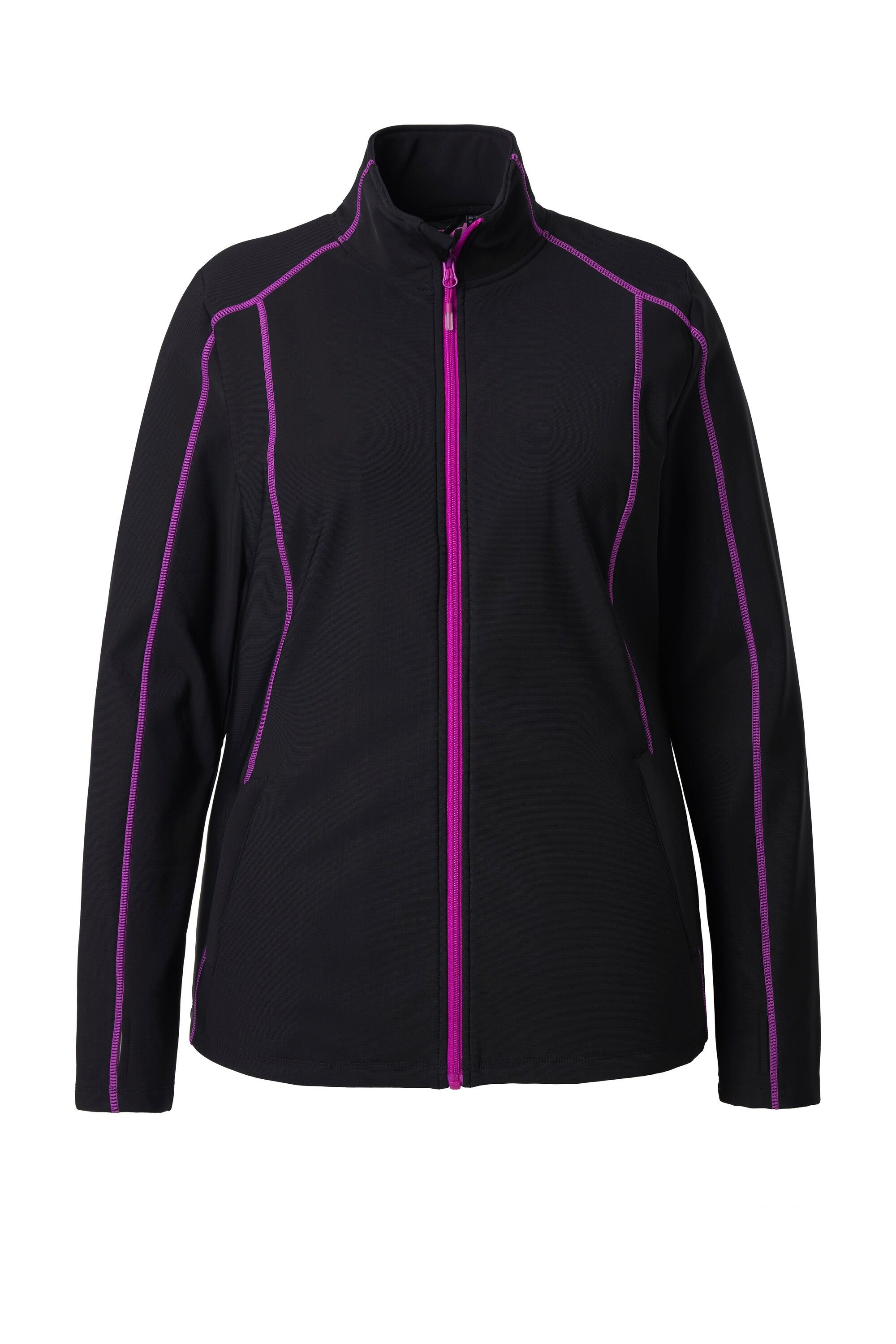 Ulla Popken Sweatjacke Funktions-Sweatjacke wasserabweisend Stehkragen günstig online kaufen