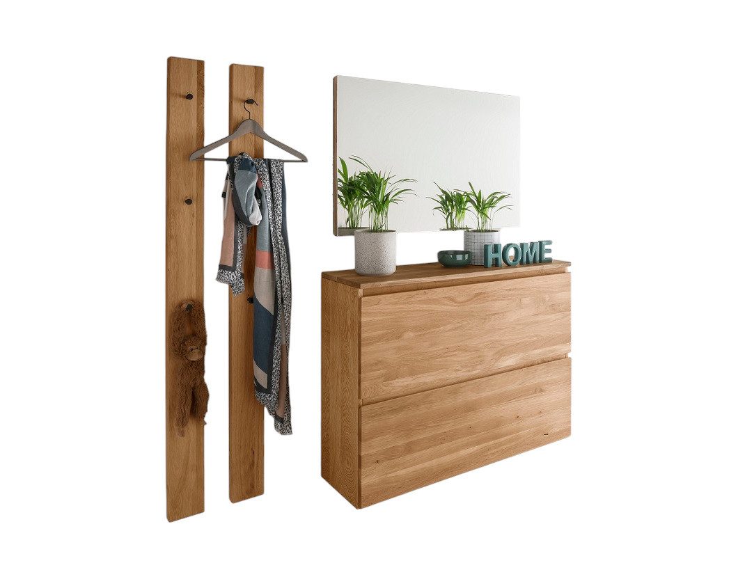 Main Möbel Vitrine Garderobenset V 4-tlg. "Torino" Wildeiche massiv