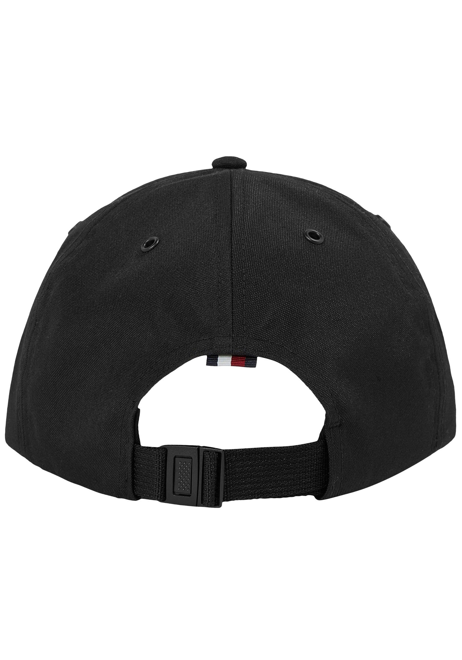 HILFIGER großer Baseball Logo Stickerei Hilfiger vorn Hilfiger CAP Black mit Tommy Cap