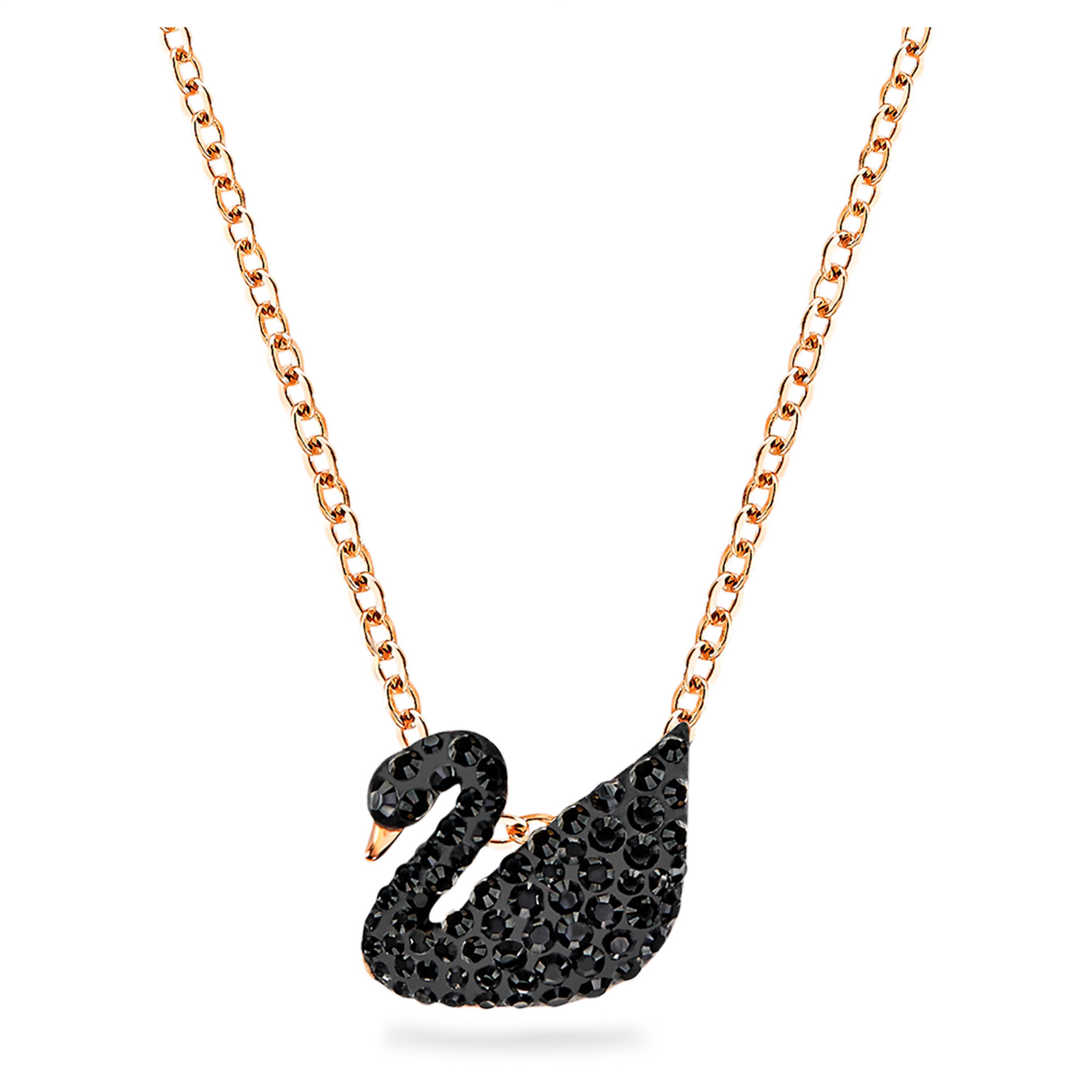 Swarovski Charm-Kette Swan Anhänger Schwan, Schwarz, 18k Rosévergoldung 520 günstig online kaufen