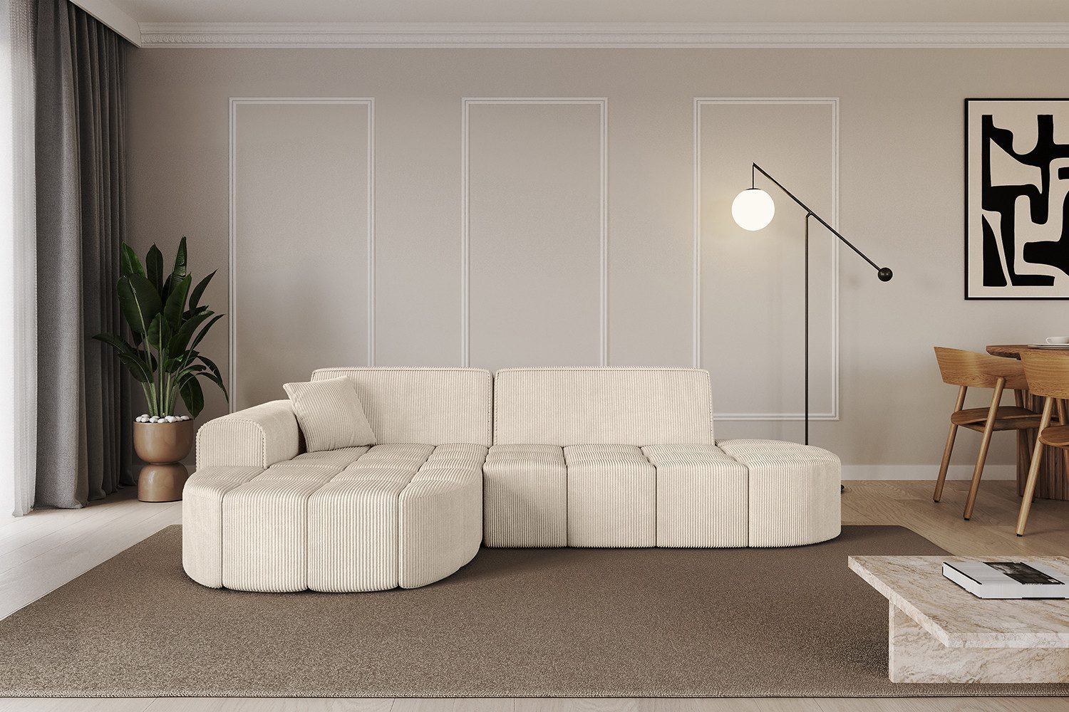 ALTDECOR Ecksofa Livo-L1, Sofa Praktische Bequeme Funktionsecke Couch L-Form Eckcouch, Corner Sofa L-Form Vielseitige Sofa Wohnlandschaft Wohnzimmer