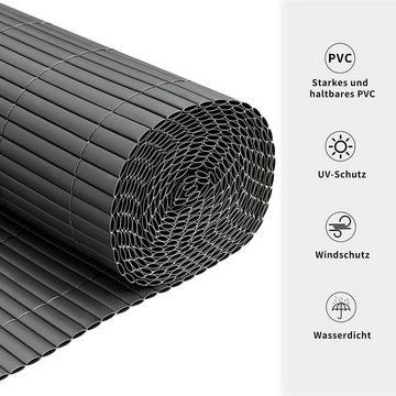 Woltu Balkonsichtschutz (1-St) Sichtschutzmatte PVC grau