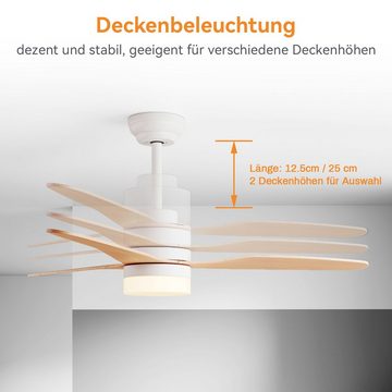 SONNI Deckenventilator Deckenventilator, mit Licht und Fernbedienung, Weiß / Schwarz, Decken Lampe 3 Stufen Ø 47 Inch Ø119cm Leuchte