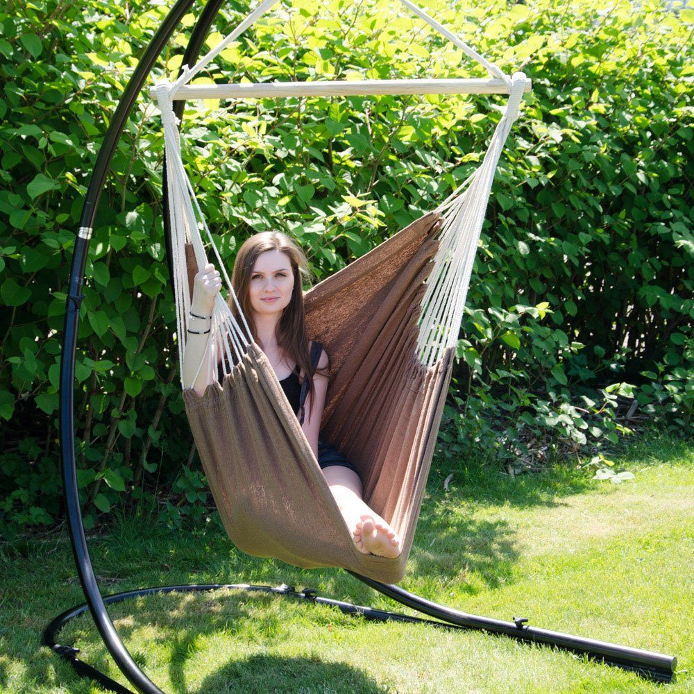 eyepower Hängestuhl XXL Hängesessel Hängestuhl Baumwolle Hängesitz, 185 x 130 x 155 cm