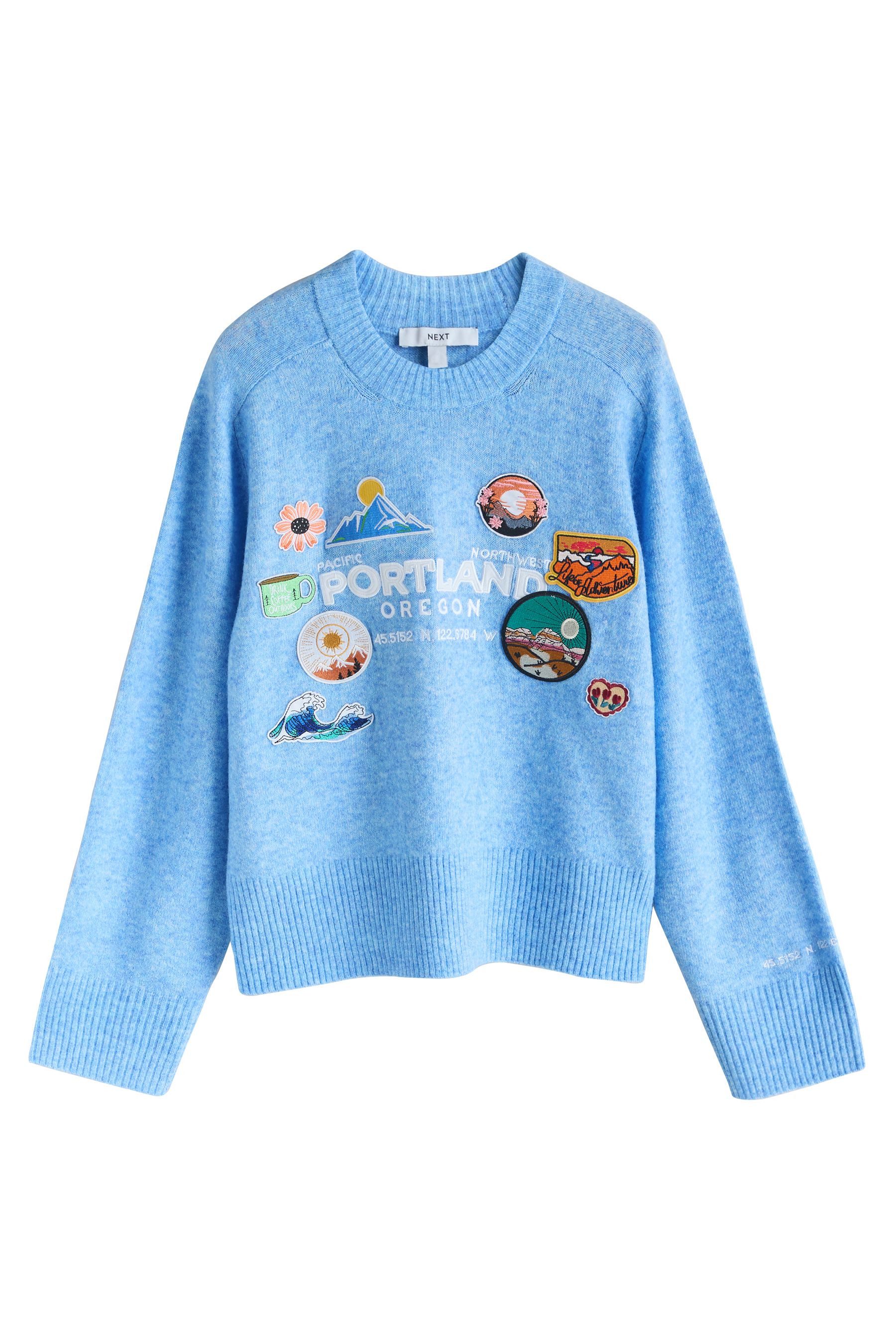 Light Blue Badge Embroidery