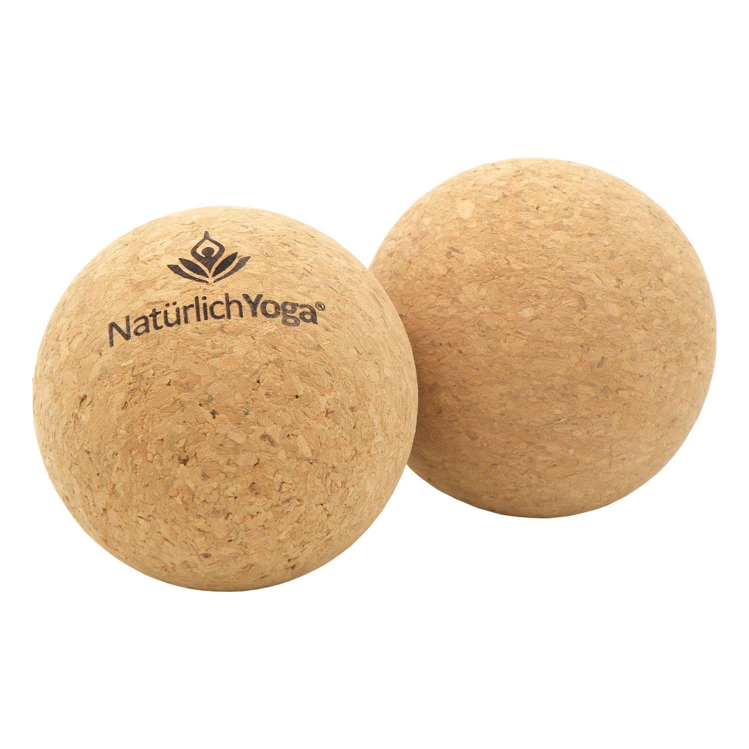 NatürlichYoga® Massageball Natürlich Yoga® Yogaball Set mit zwei Bällen - Faszienbälle aus echtem Kork - je 7 cm Durchmesser