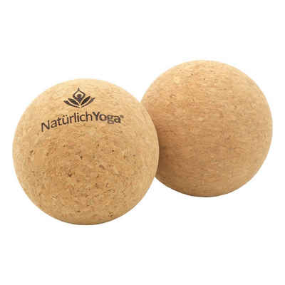 NatürlichYoga® Massageball Natürlich Yoga® Yogaball Set mit zwei Bällen - Faszienbälle aus echtem Kork - je 7 cm Durchmesser