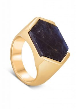 Akitsune Siegelring Abyss Ring Gold - Blau Archat EU 52 - UK L - US 6