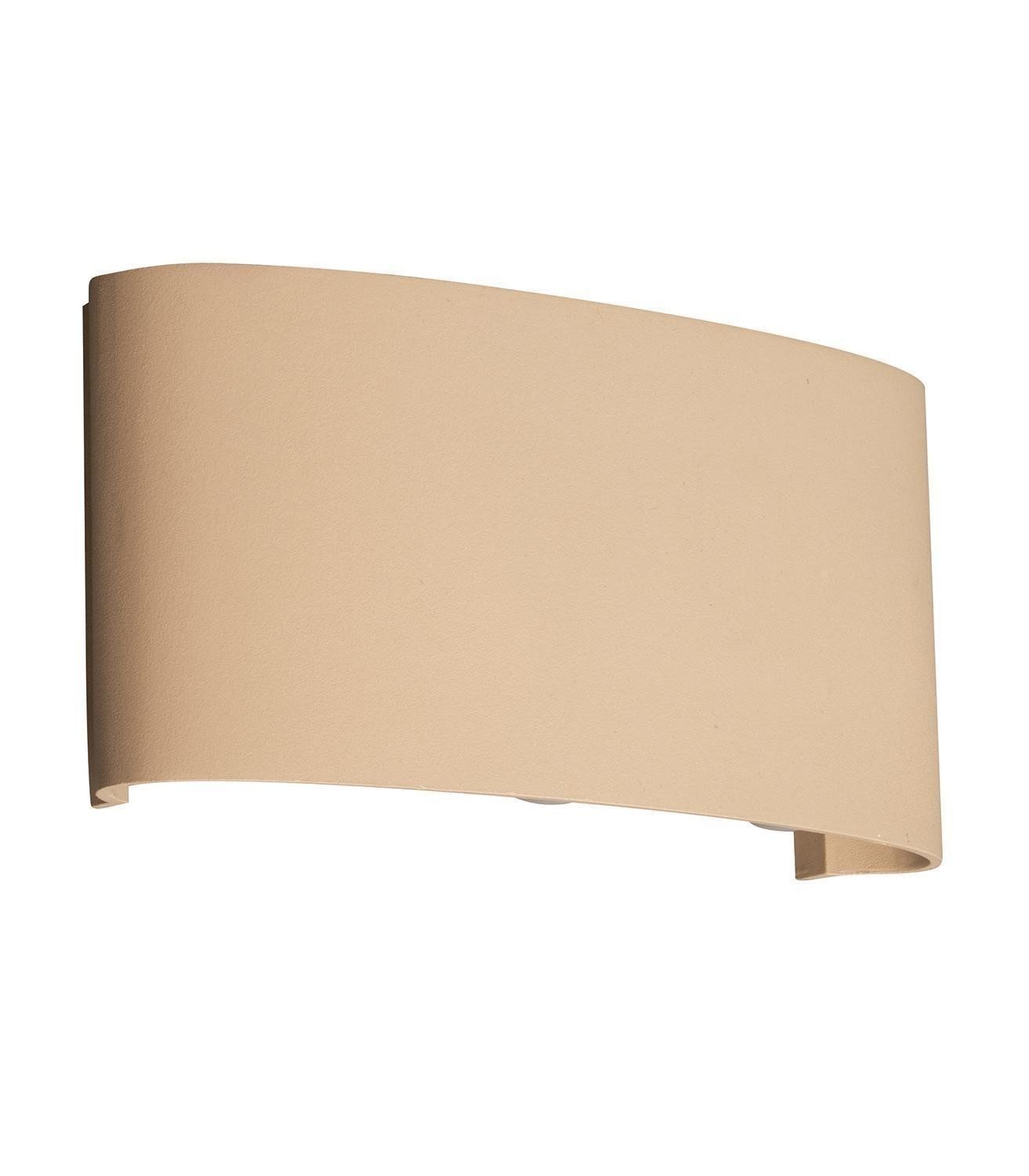 FISCHER & HONSEL LED Außen-Wandleuchte BERLIN, 6-flammig, Sandfarben, Weiß, Acryl, Metall, LED fest integriert, Extra-Warmweiß, IP54, Spritzwassergeschützt, Up-Down-Beleuchtung, B 17 x H 8 x T 5 cm