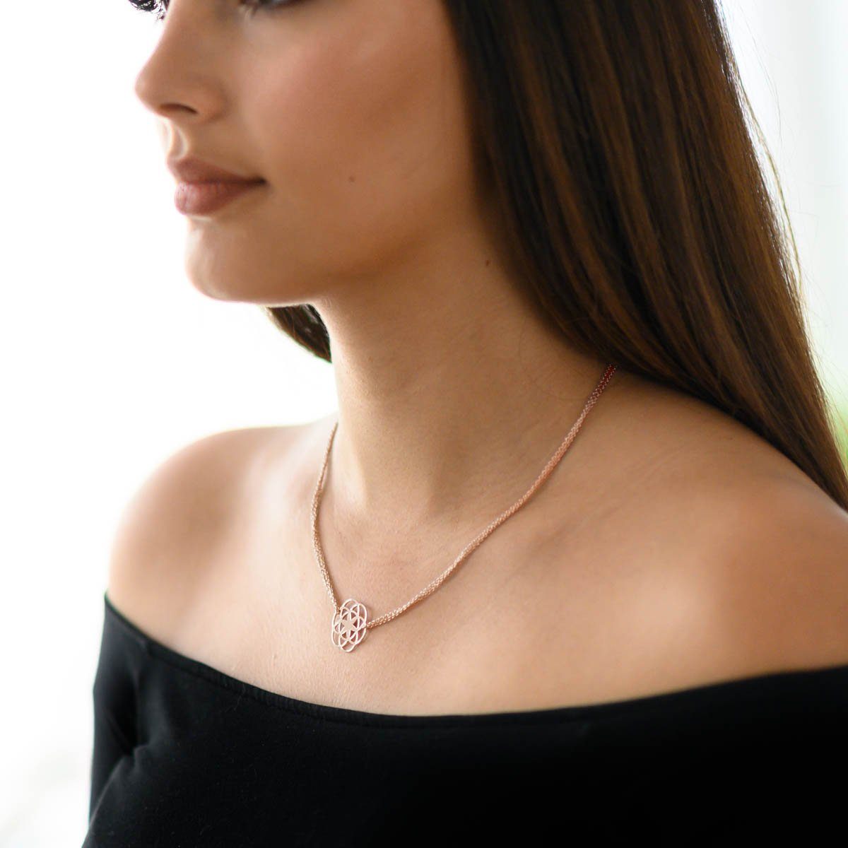 Materia Collier Damen Rosegold Lebensblume Mandala günstig online kaufen