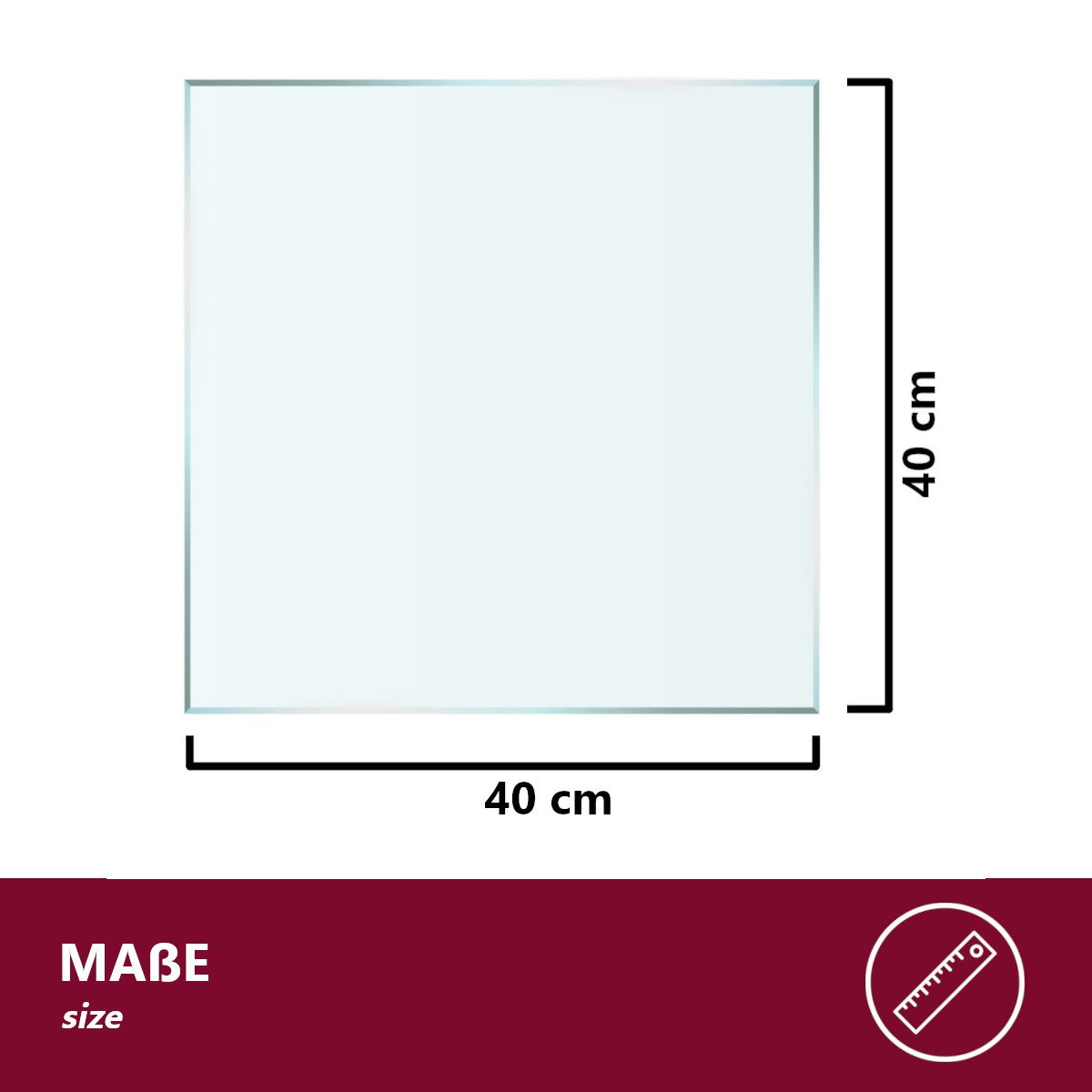 HOOZ Tischplatte Glasplatte ESG Klarglas 6 mm – Tischplatte Kaminschutz, viele Größen (Einzelprodukt, belastbare Glasauflage), Ersatzglasplatte für Tischgestell, Schutzglas & Bodenschutzplatte
