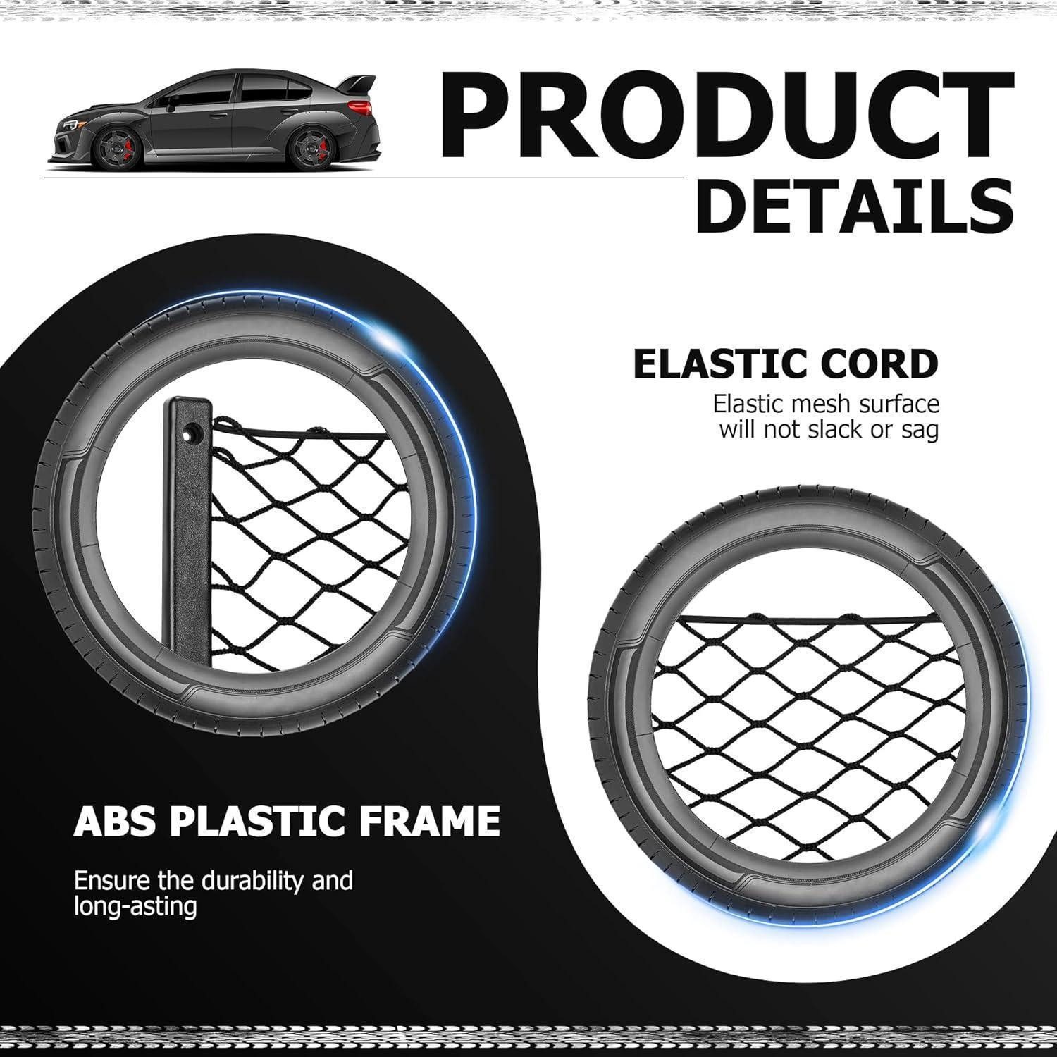 LuxusKollektion Aufbewahrungstasche Kofferraumnetz Auto Organizer Elastisch 36.5 * 18.5CM 4 Stück