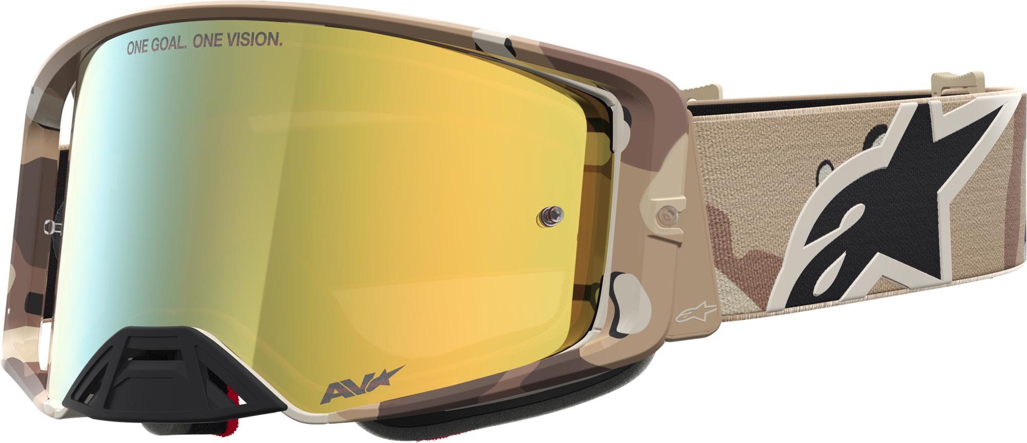 Alpinestars Motorradbrille Supertech Lone Mirror Motocross Brille, Mit Band,Verspiegelt