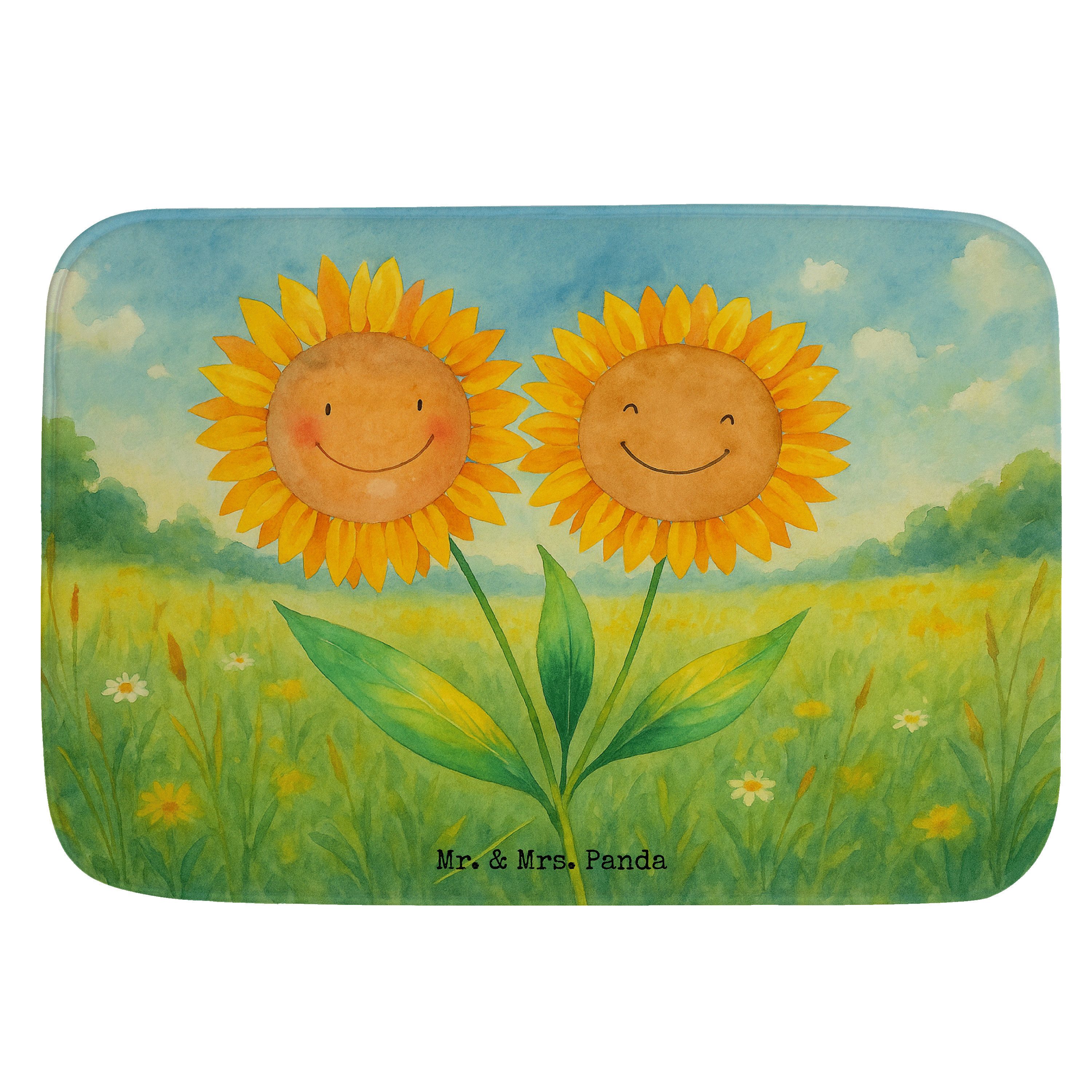 Badematte Blume Sonnenblume Design, Badezimmerteppich, Weiß, Lieblingsmensch, B