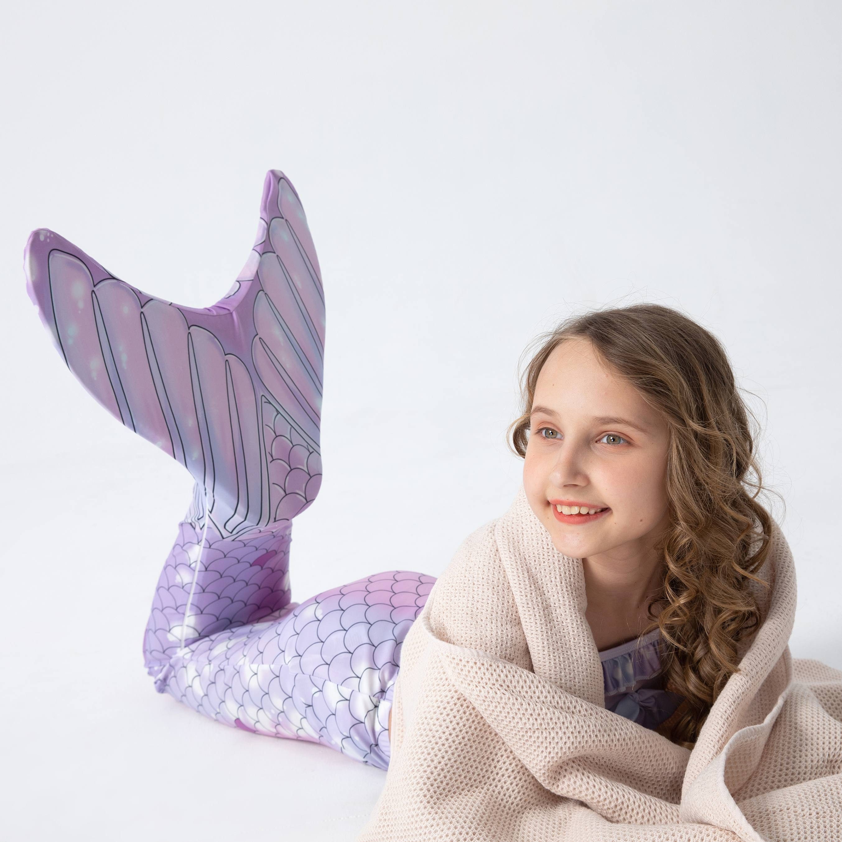 Corimori Monoflosse Meerjungfrauen-Flosse Mermaiding für Mädchen, Merjungfrauen Schwimmflosse mit Bikini Set