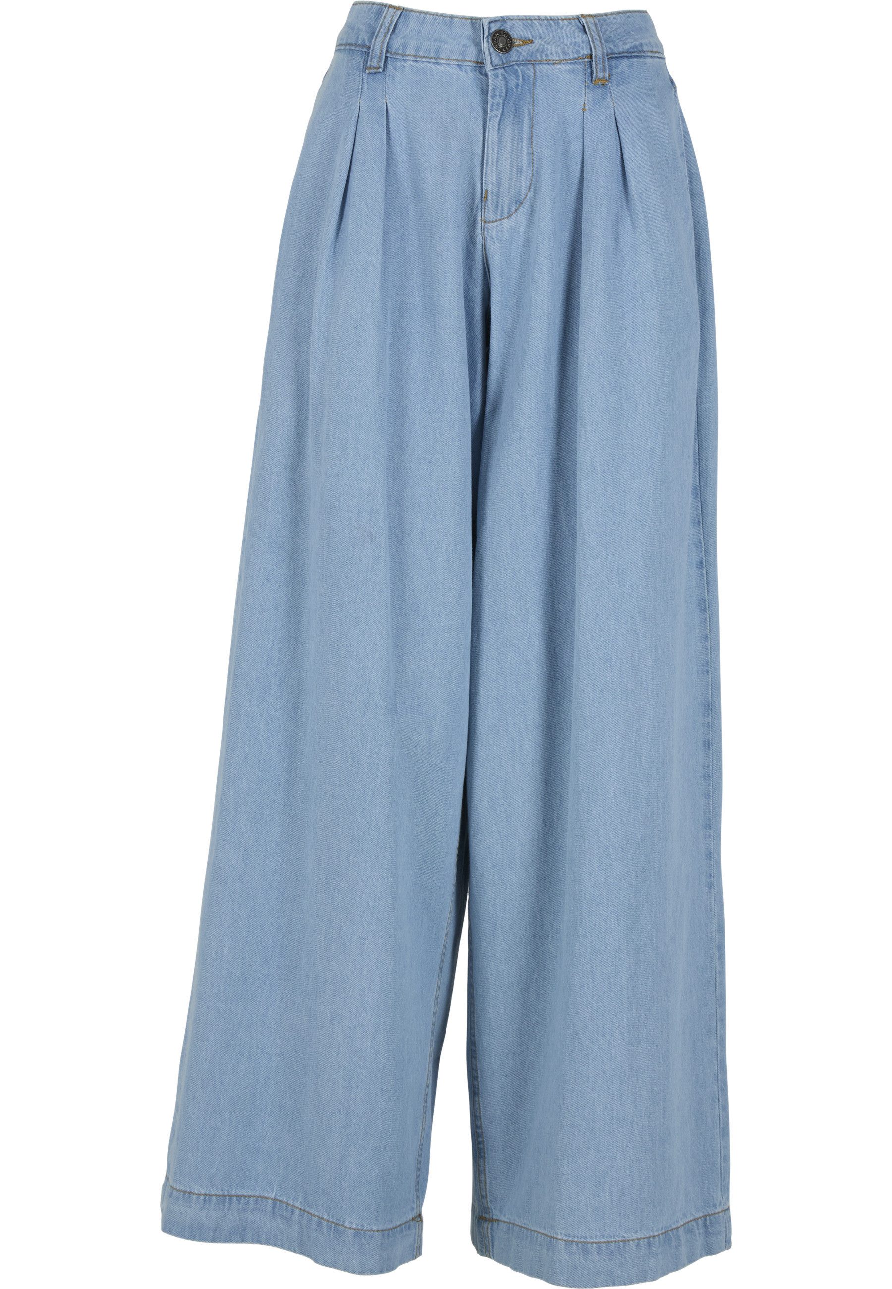 URBAN CLASSICS Stoffhose Urban Classics Ladies Wide Leg Light Denim Pants (1-tlg)
