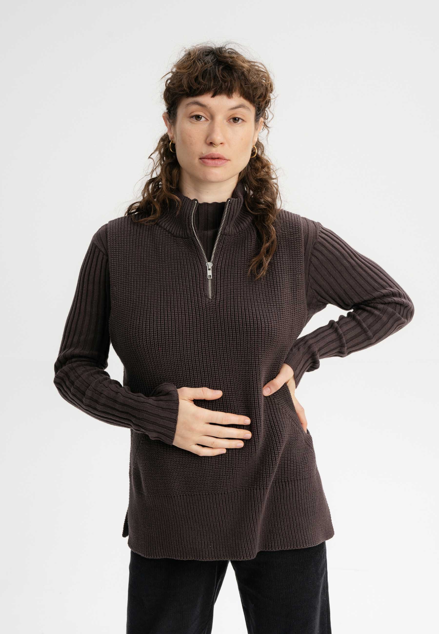 Rollkragenpullover Rollkragen Strick Pullunder Style GAMINI