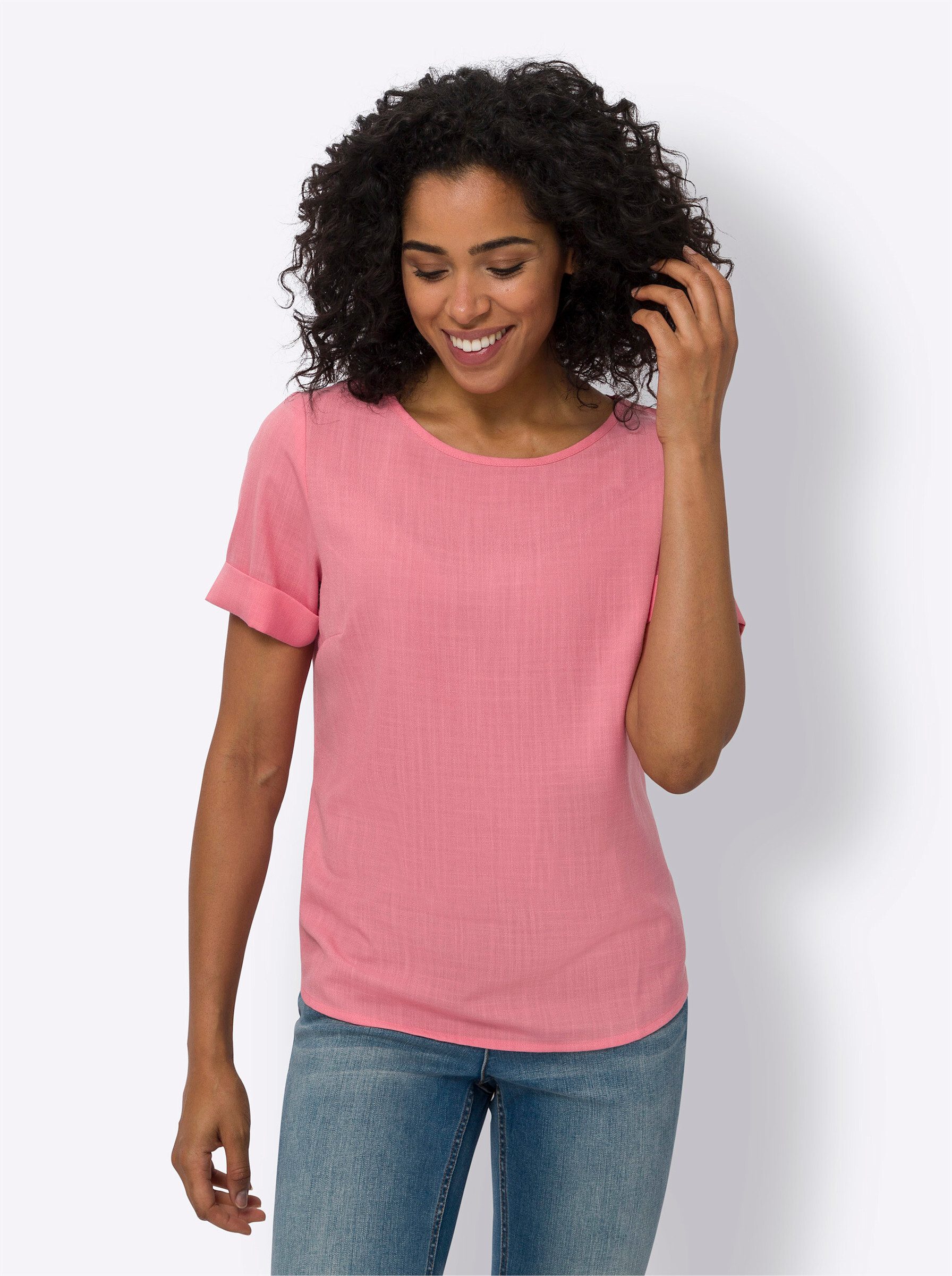 Sieh an! Klassische Bluse Schlupfbluse Kurzarm