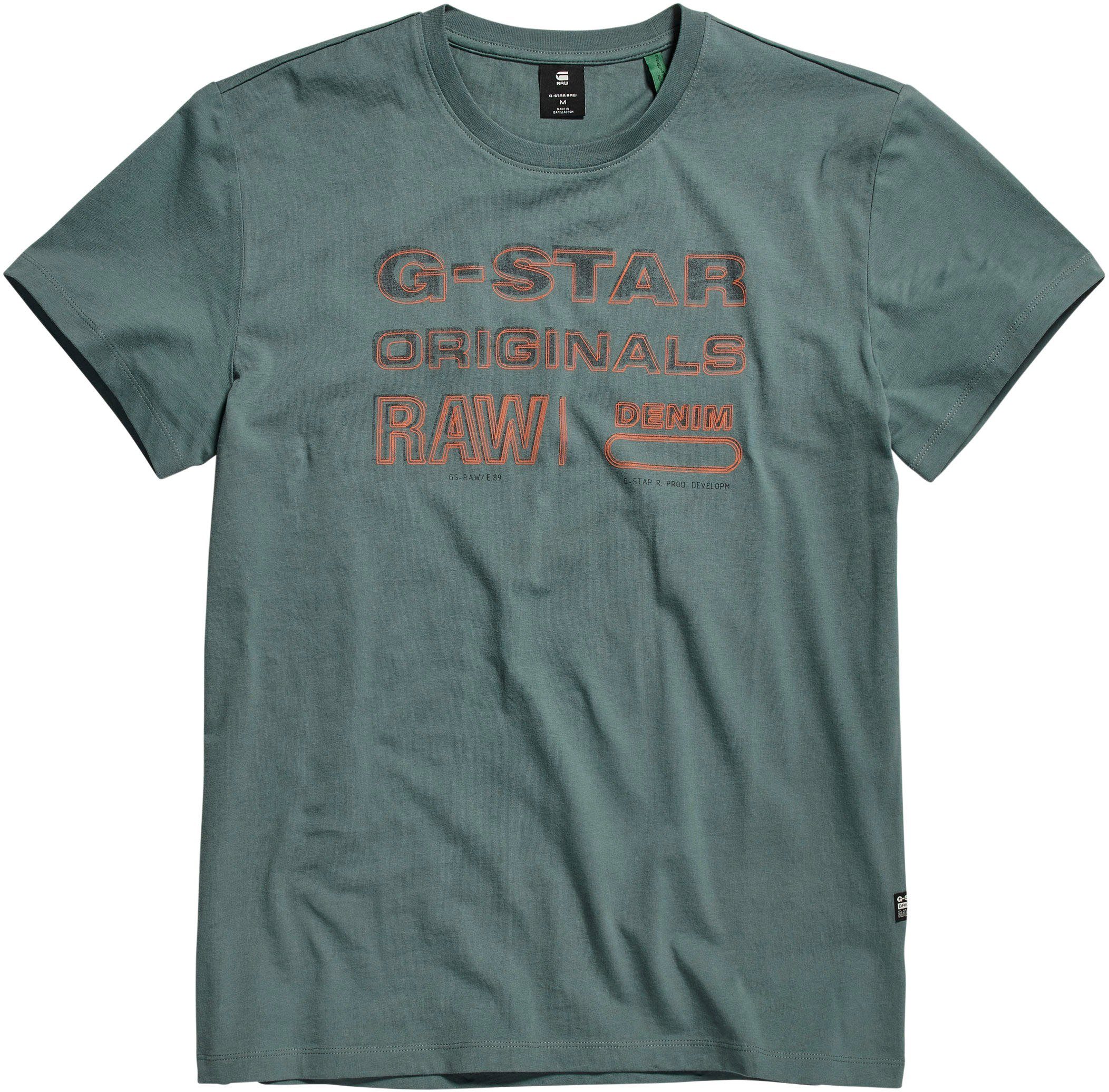 T-Shirt stamp G-Star T-Shirt RAW Originals aqua