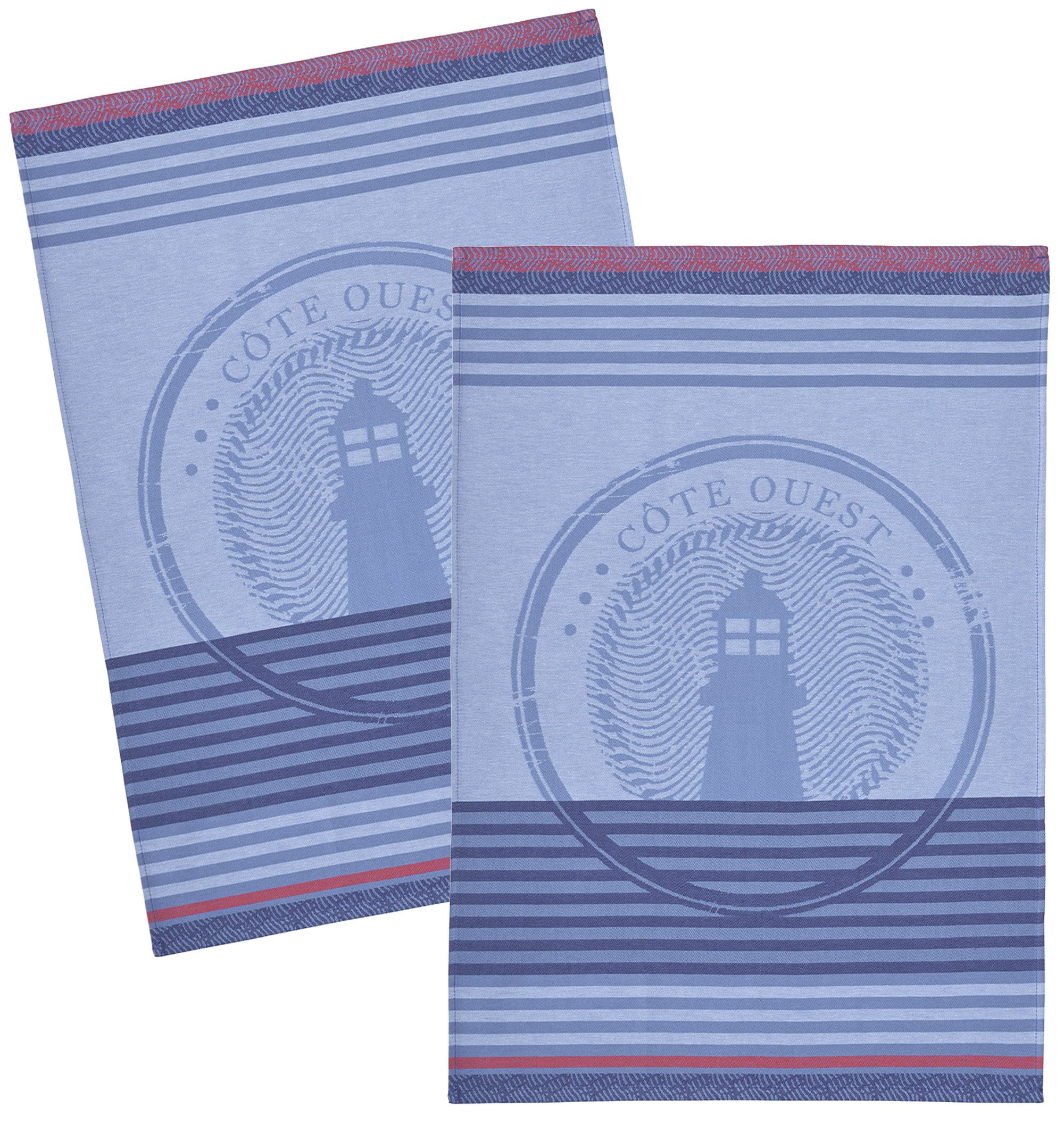 Coucke Geschirrtuch Cote Quest, (2-tlg., 2-teilig), Küchentücher (2 Stück) ca.50x75cm Jacquard Baumwolle