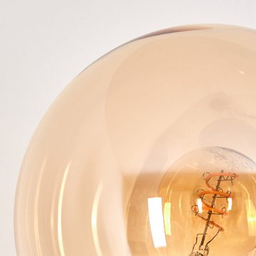 hofstein Stehlampe Stehlampe aus Metall/Glas in Schwarz/Bernstein, ohne Leuchtmittel, Leuchte mit Glasschirmen(15cm), 170cm, 3 x E14, ohne Leuchtmittel
