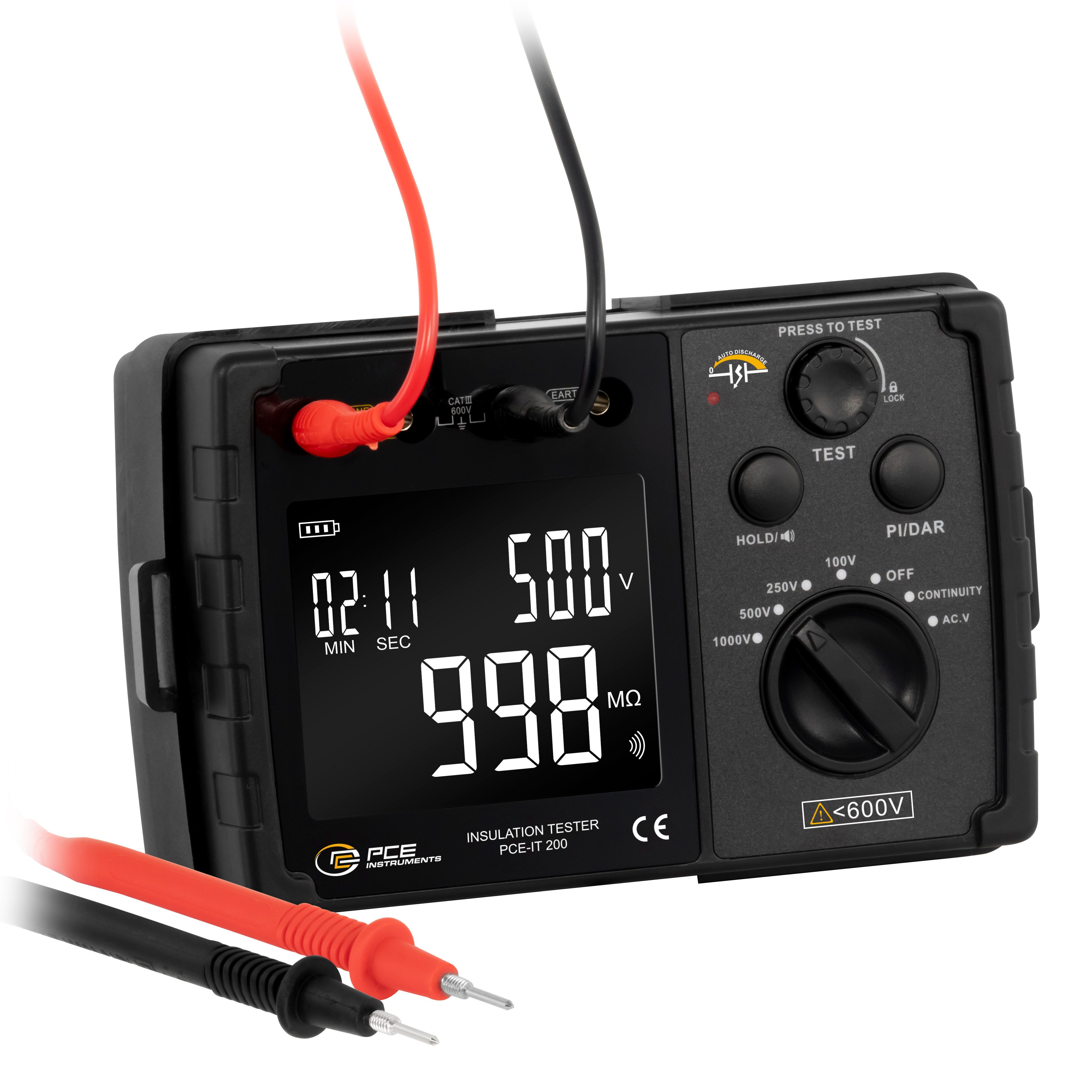 Spannungsprüfer PCE Instruments Isolationstester PCE-IT 200