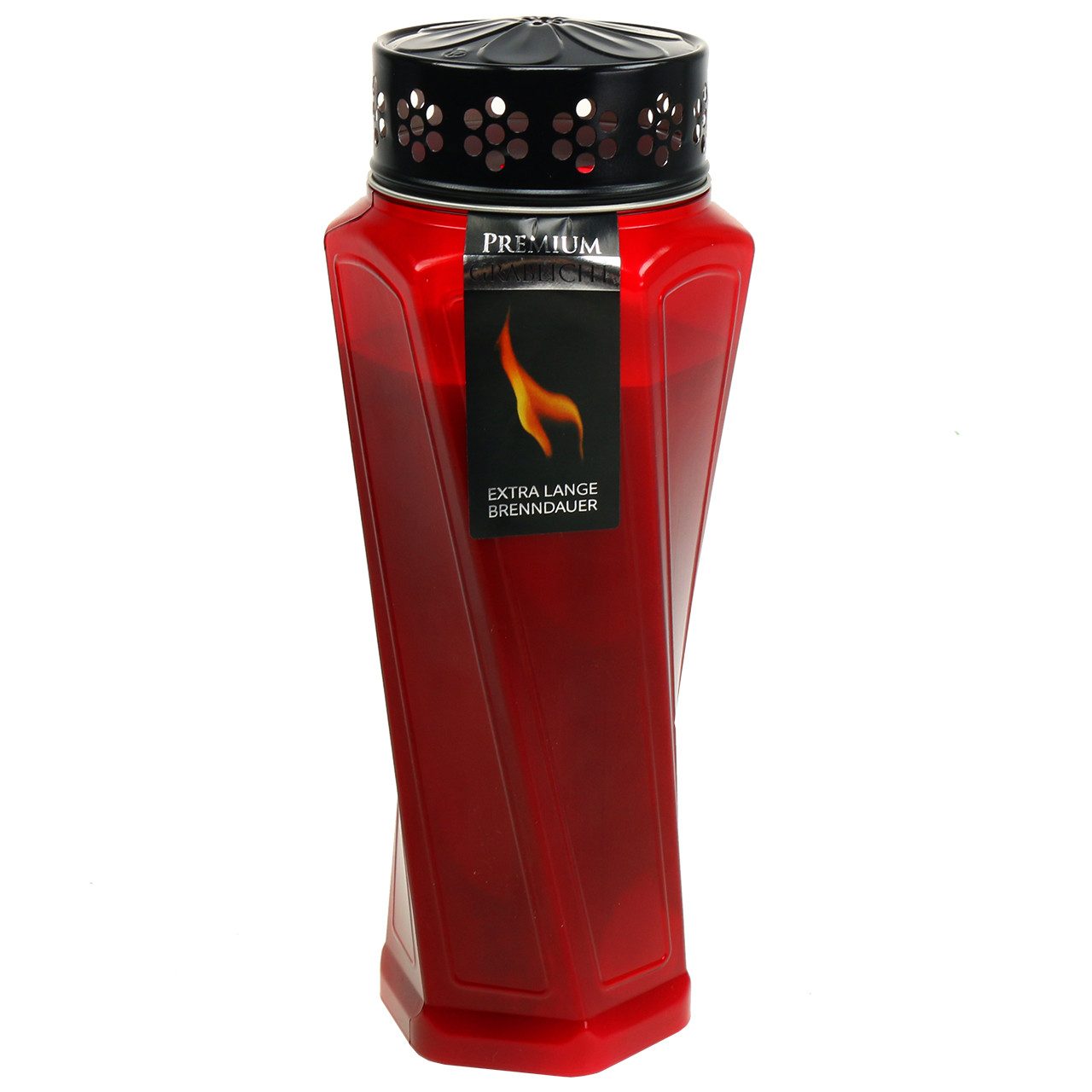 Viana Grabkerze Grablicht Plastik Rot Ø11cm H25cm Windfest 7 Tage günstig online kaufen