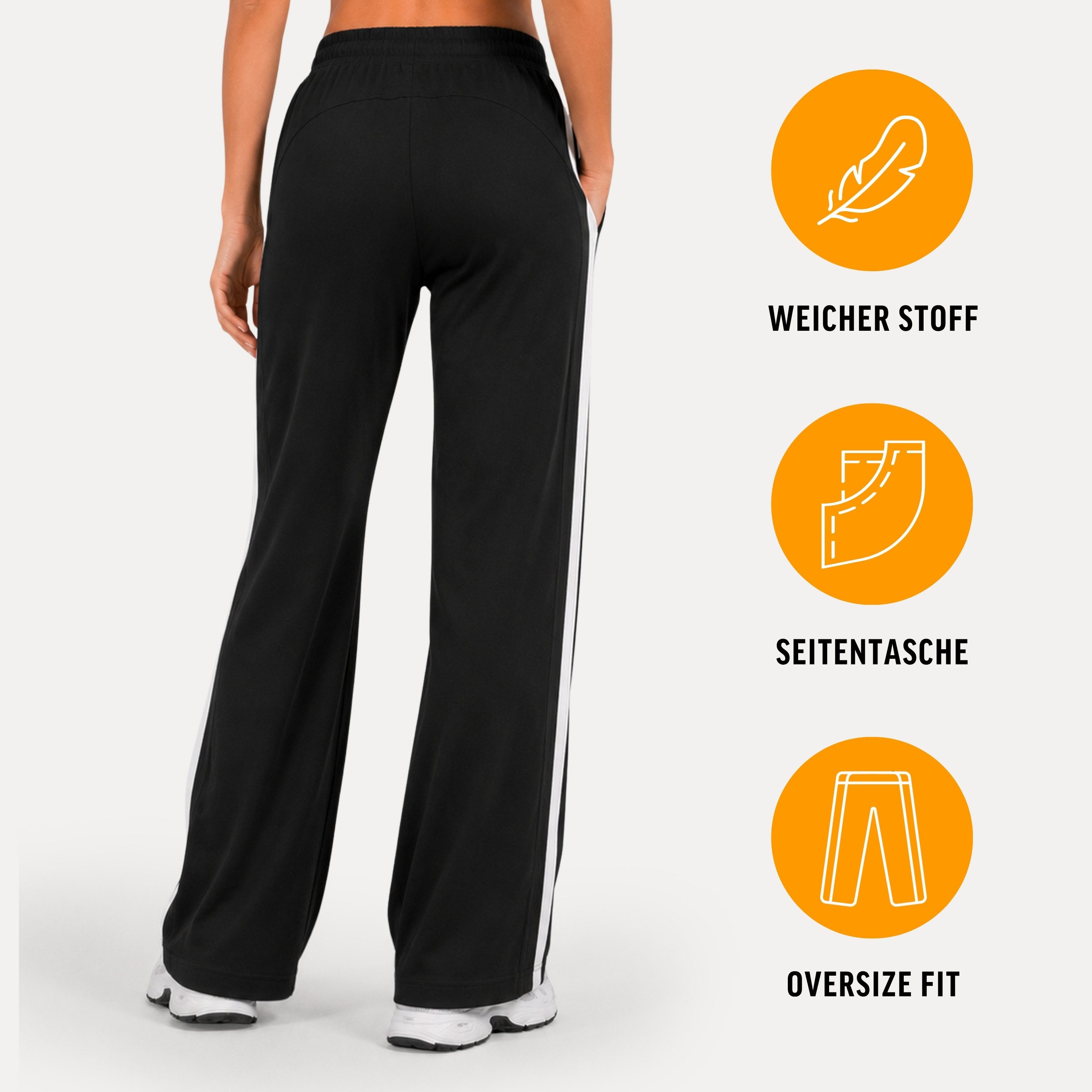 Smilodox Jogginghose Alassio Damen, Fila Oversize Sweatpants, Tunnelzug, Freizeit & Sport Wide Leg, Relax Fit, Athleisure, Gymwear, Logo-Detail