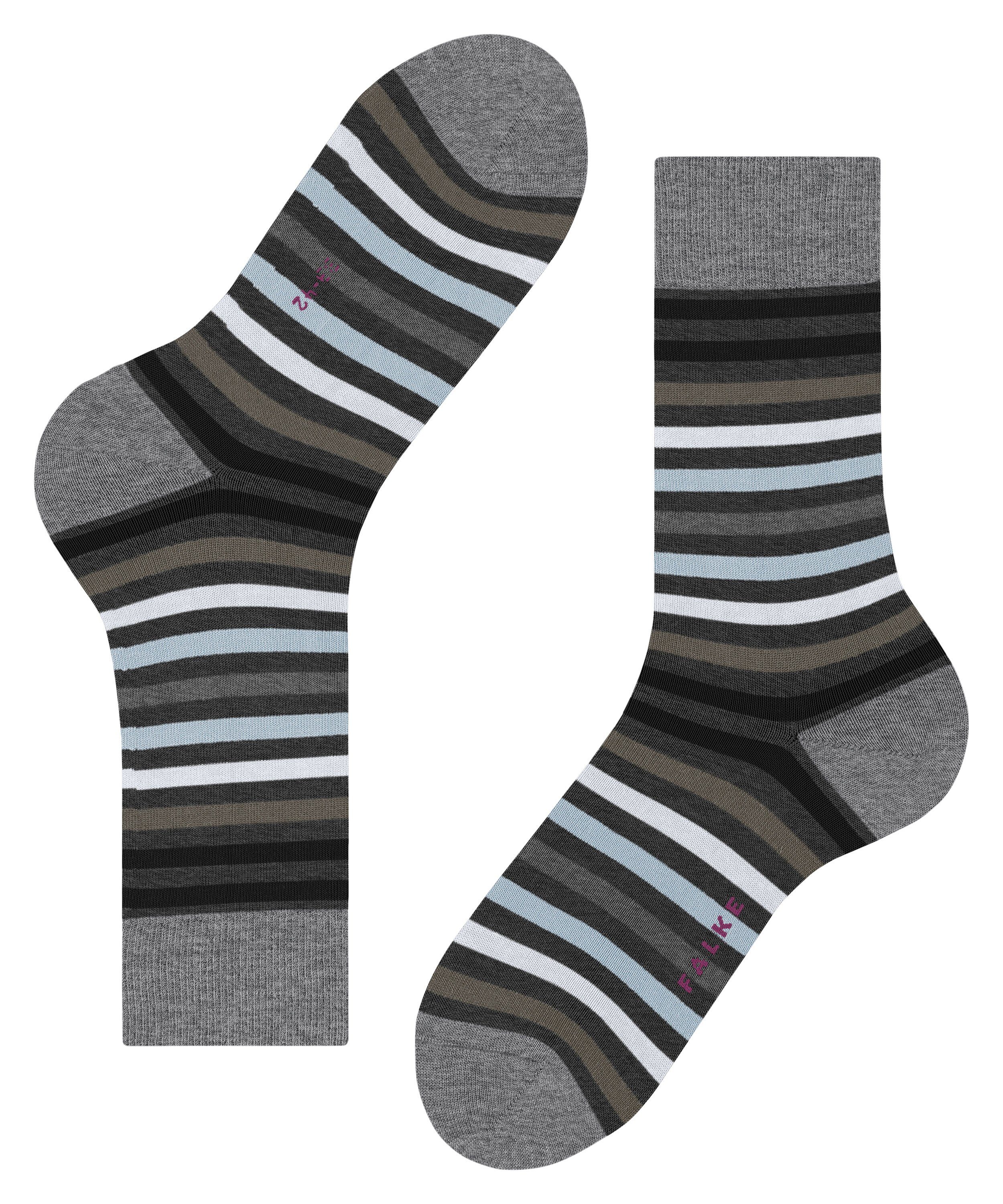 FALKE Socken Tinted Stripe (3180) asphalt (1-Paar) mel