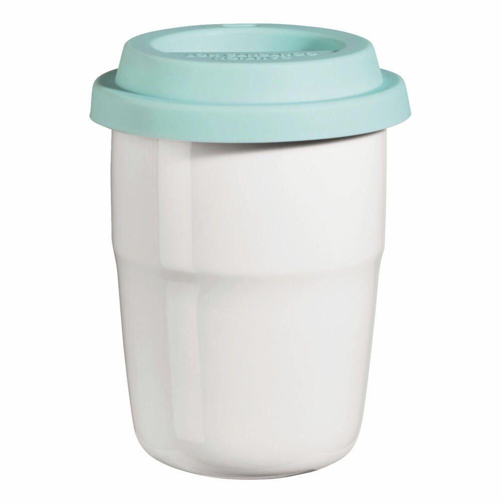 ASA SELECTION Thermobecher cup & go weiß, Deckel türkis 200 ml, Porzellan