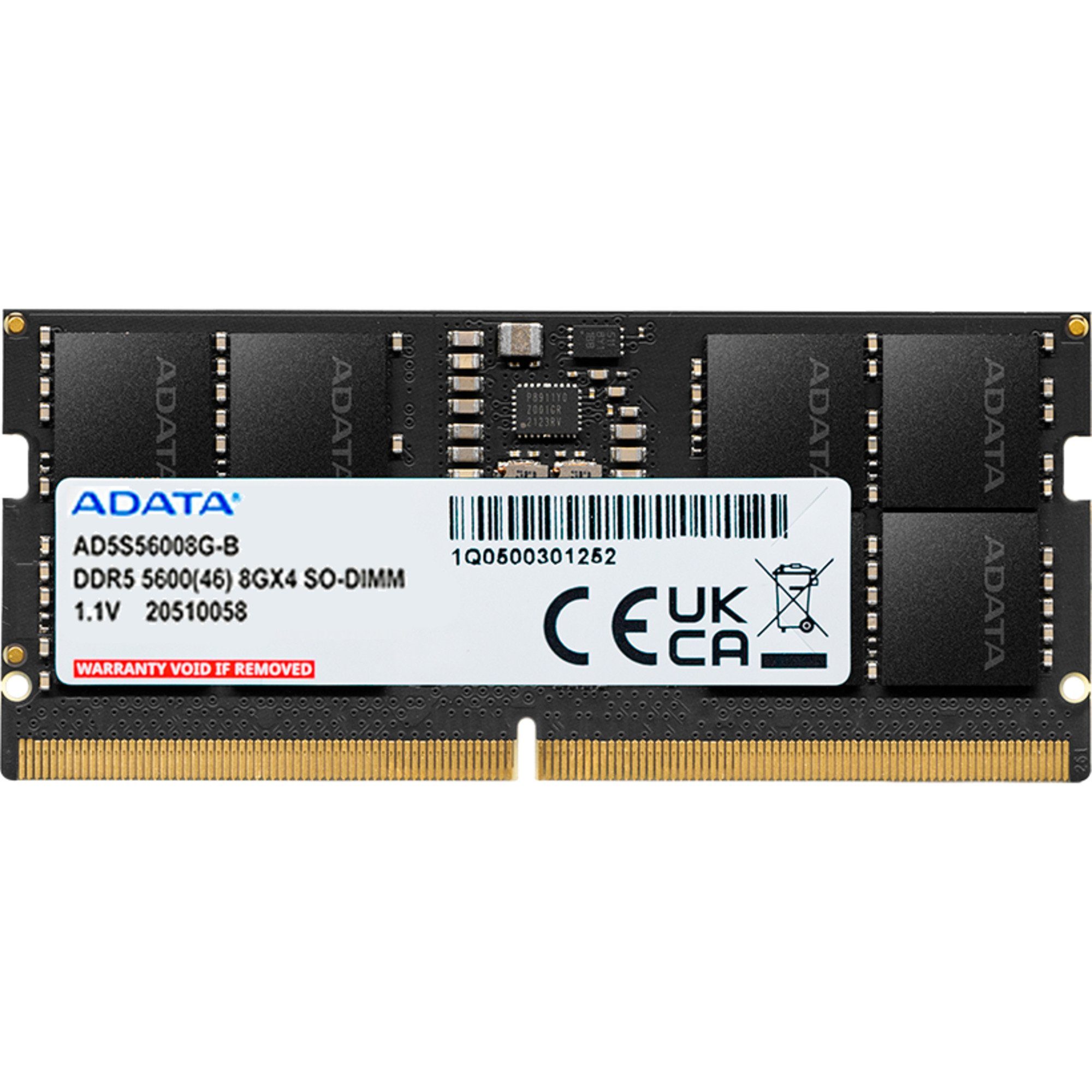 ADATA ADATA SO-DIMM 8 GB DDR5-5600, Arbeitsspeicher Arbeitsspeicher
