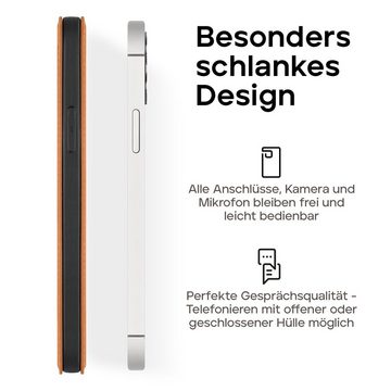 wiiuka Handyhülle suiit MACARON Hülle für iPhone 14 Pro, Klapphülle Handgefertigt - Deutsches Leder, Premium Case