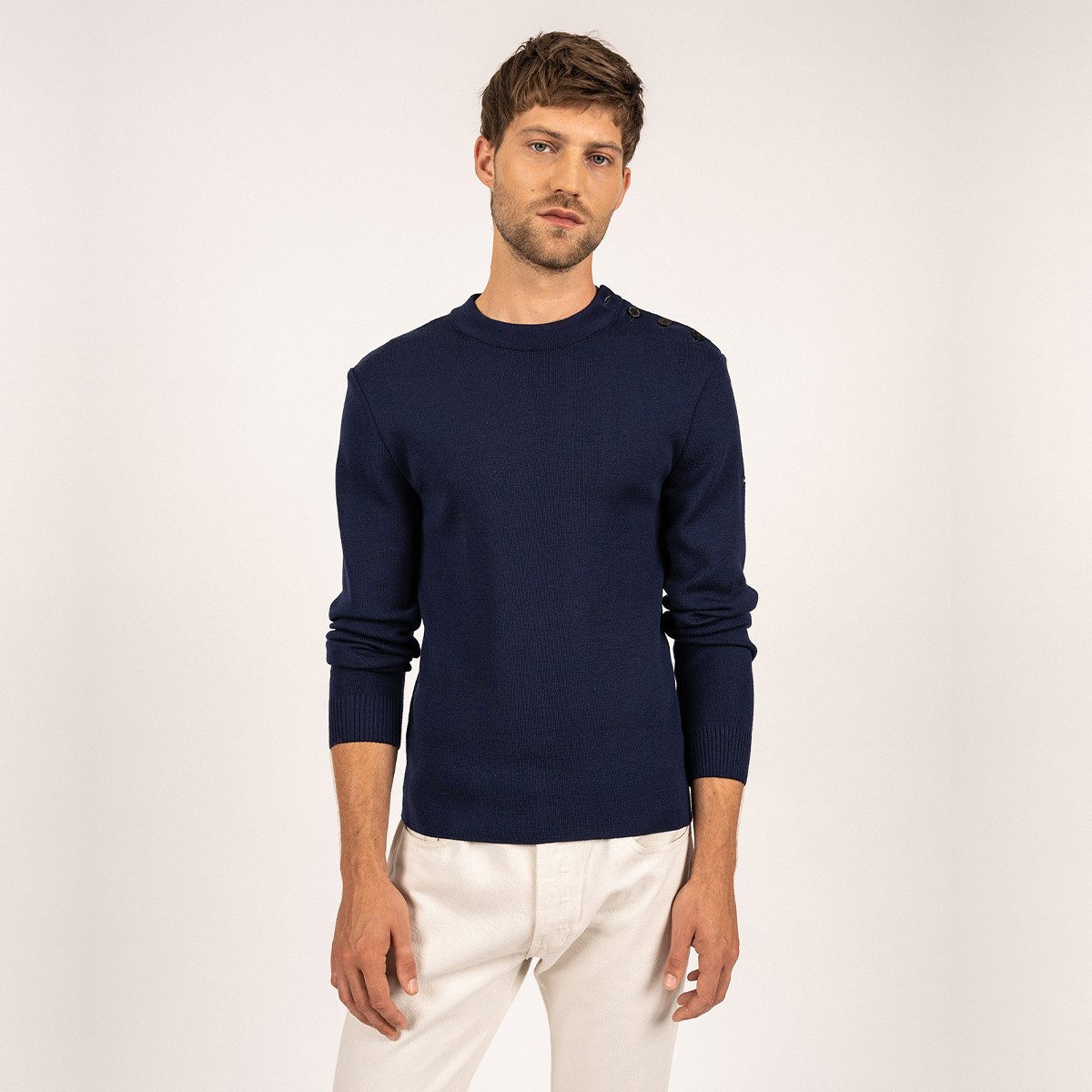 Saint James Rundhalspullover 2380 Herren Пуловеры Estran aus Wolle