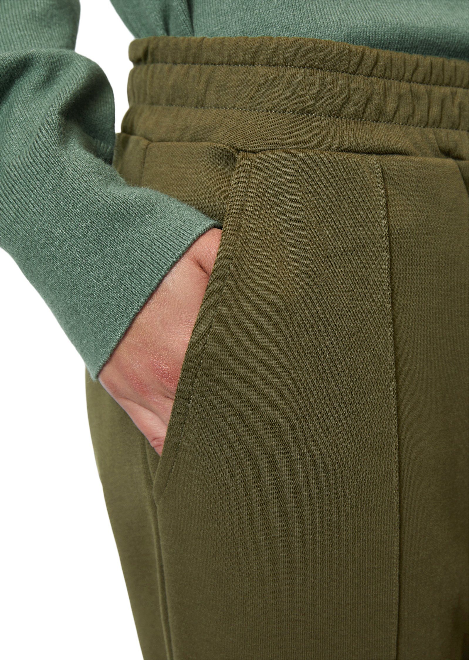 Marc O'Polo DENIM mit Silktouch aus grün Jerseyhose Interlock-Qualität