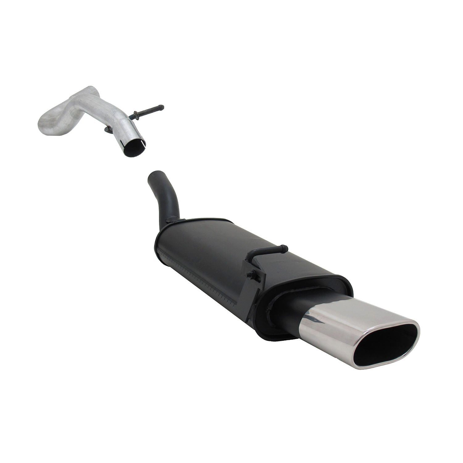 OMAC Auspuff-Flexrohr Novus Sportauspuff für Audi A3 Seat Leon VW Golf 4 New Beetle 135x75mm, (1-tlg), Leicht austauschbar - Einzelausstieg