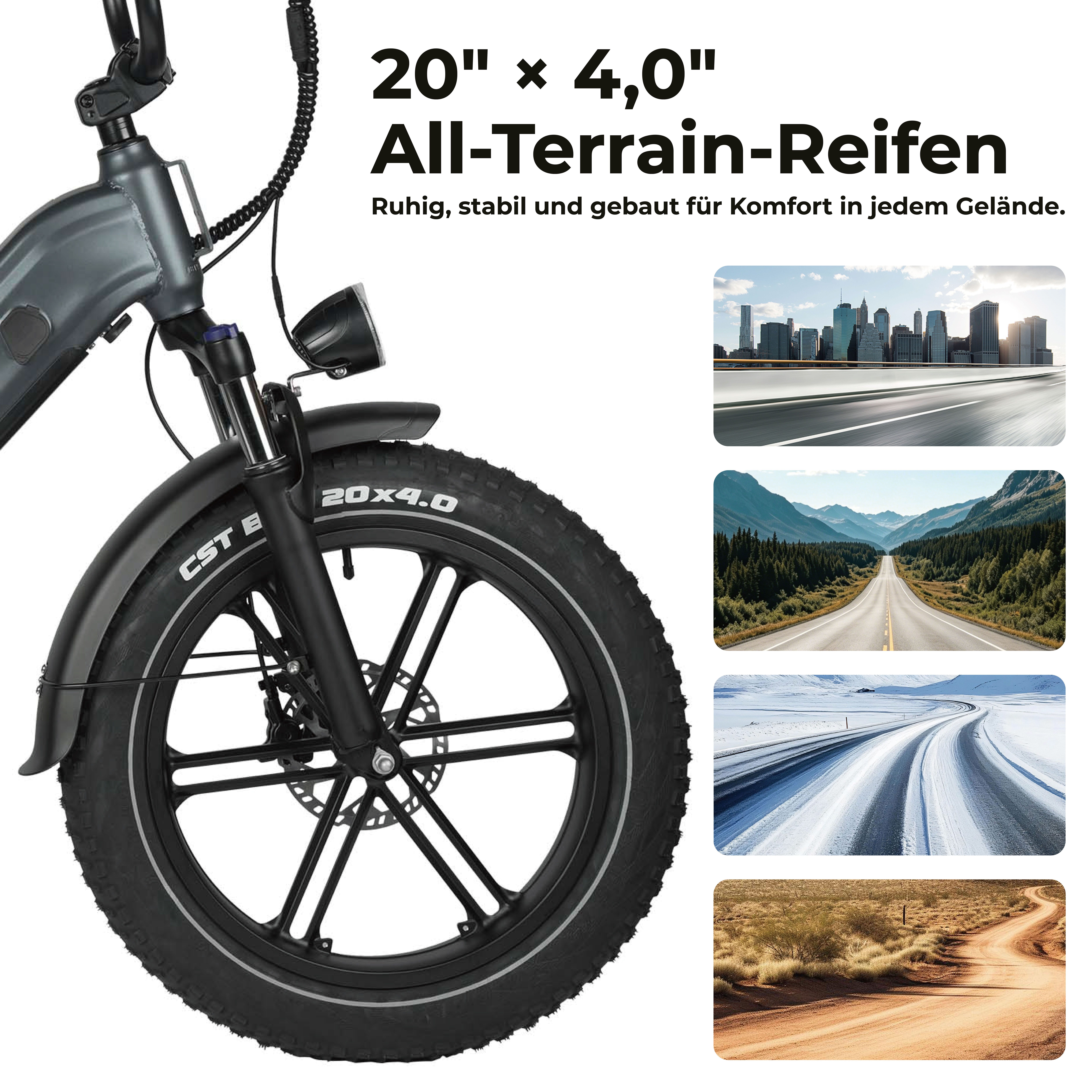 Maxtron E-Bike Crossrad Maxtron Camel E-Bike compactbike, 7 Gang Shimano, Kettenschaltung, Heckmotor, 864 Wh, (Packung), 20-Zoll-Fettreifenfahrrad mit Vorder- u – Bild 4 von 5