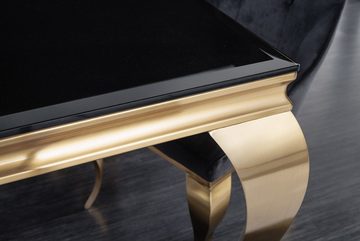 riess-ambiente Esstisch MODERN BAROCK 180cm schwarz / gold (Einzelartikel, 1-St), Küche · Opalglas · Edelstahl · eckig