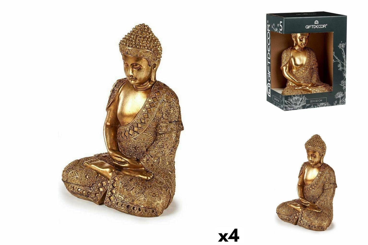 22,5 33 Sitzend cm x x Dekoobjekt 4 Deko-Figur 18 Gift Gold Decor Buddha Stück