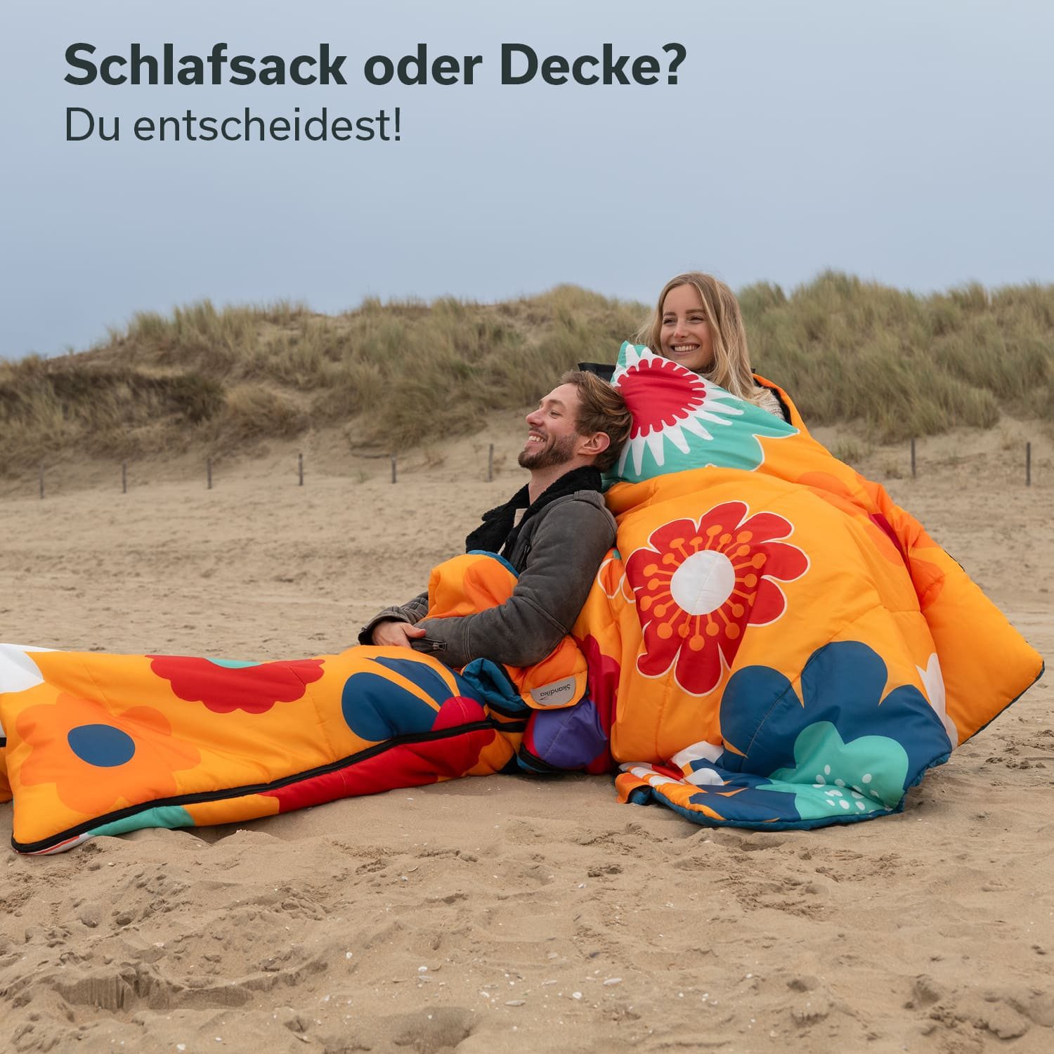 Skandika Deckenschlafsack, Schlafsack Outdoor für Erwachsene, 3 Jahreszeiten