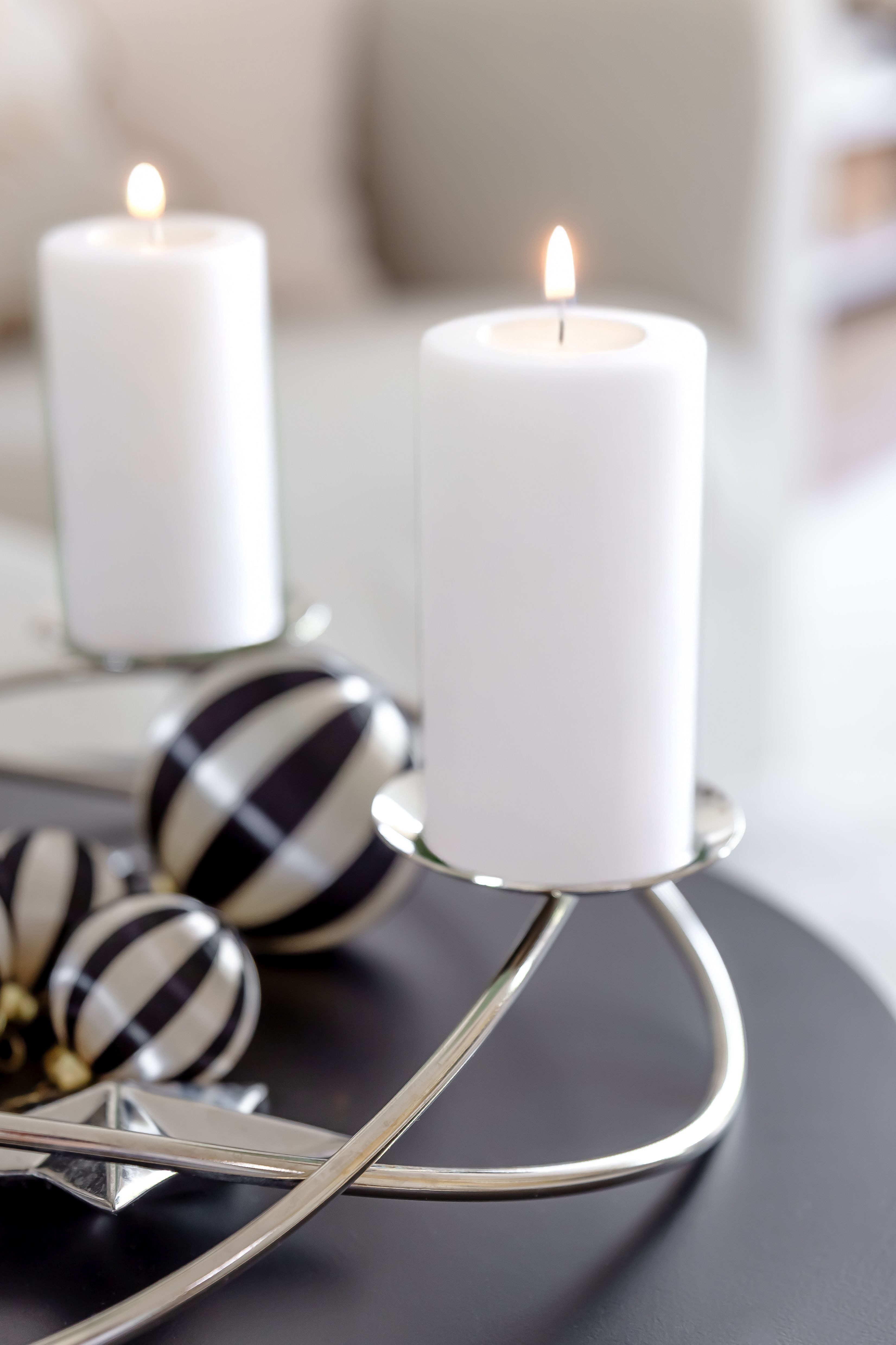 EDZARD Stumpenkerze Cornelius Ø 6 cm, (H 6, 8, 10 cm) Stumpenkerzen-Optik, Dauerkerze für Teelichter