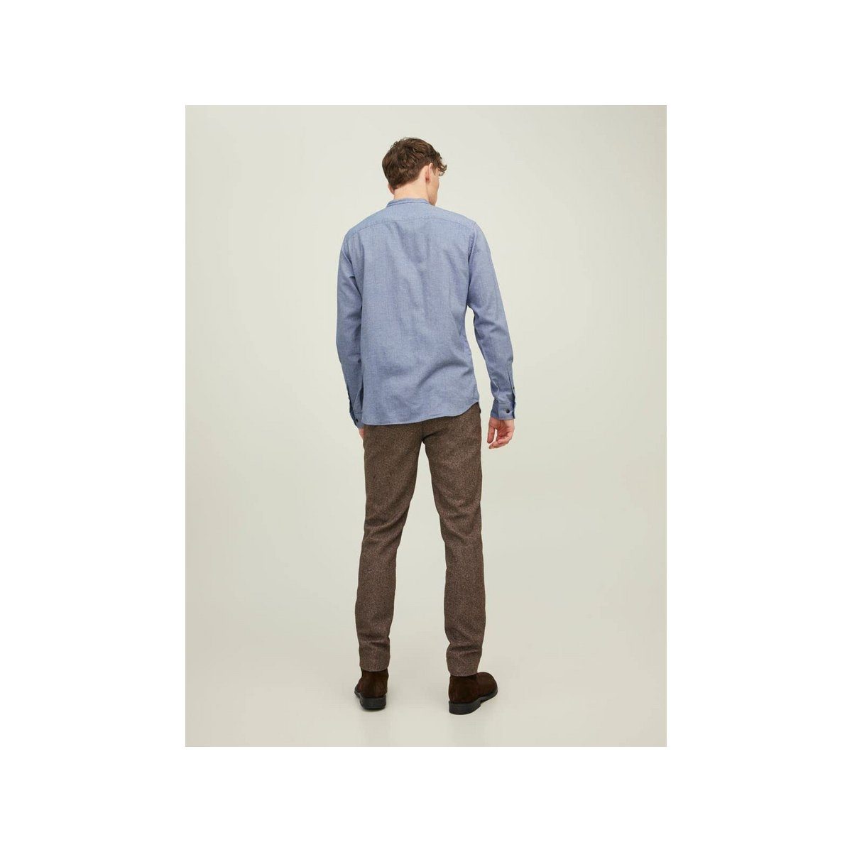 Jack & Jones Faded Langarmhemd uni Denim/SLI (1-tlg)