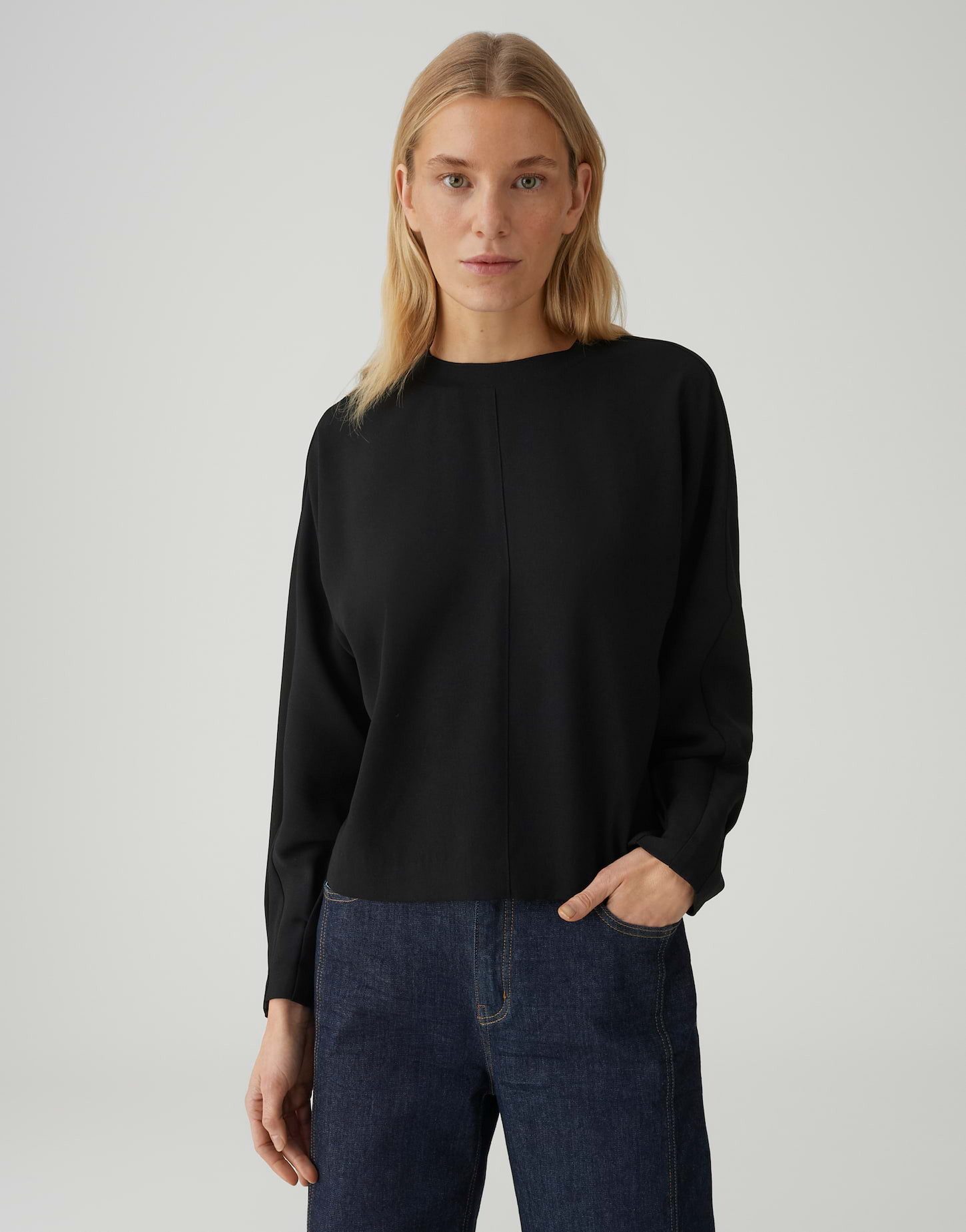 OPUS Langarmbluse FLYRA im T-Shirtstyle Lockere Passform, ausgestellter Sch günstig online kaufen