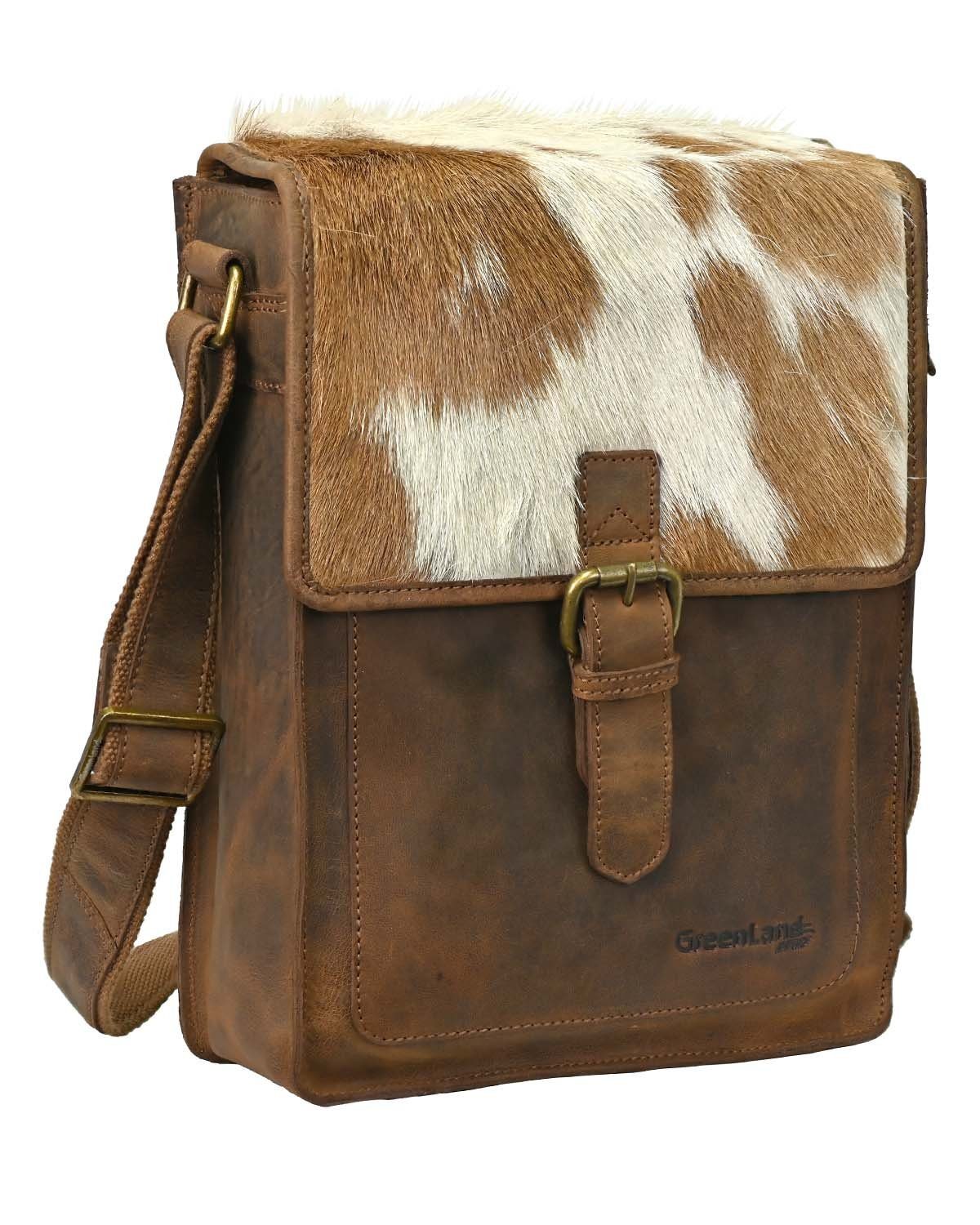 GreenLand Nature Umhängetasche Greenland-NATUR- natural Combination Shoulder-Bag Tablettfach 25x37x10