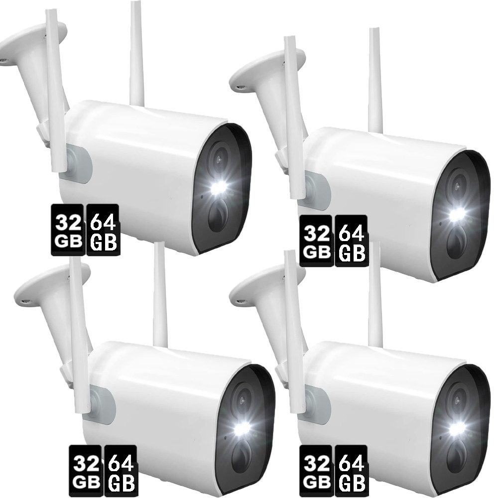 Avylet Überwachungskamera Überwachungskamera Aussen Akku WLAN, 2K/3MP Kabellose IP Kamera (Innen,AuBen, Außenbereich, 100% Kabellos, Outdoor, Außenkamera, 5200 mAh Akku, 4-tlg., PIR-Bewegungserkennung, Nachtsicht bis zu 10 m, Zwei-Wege-Audio, IP65, KI-Erkennung,Cloud-Speicher/TF Karte, 2,4 GHz WIFI)
