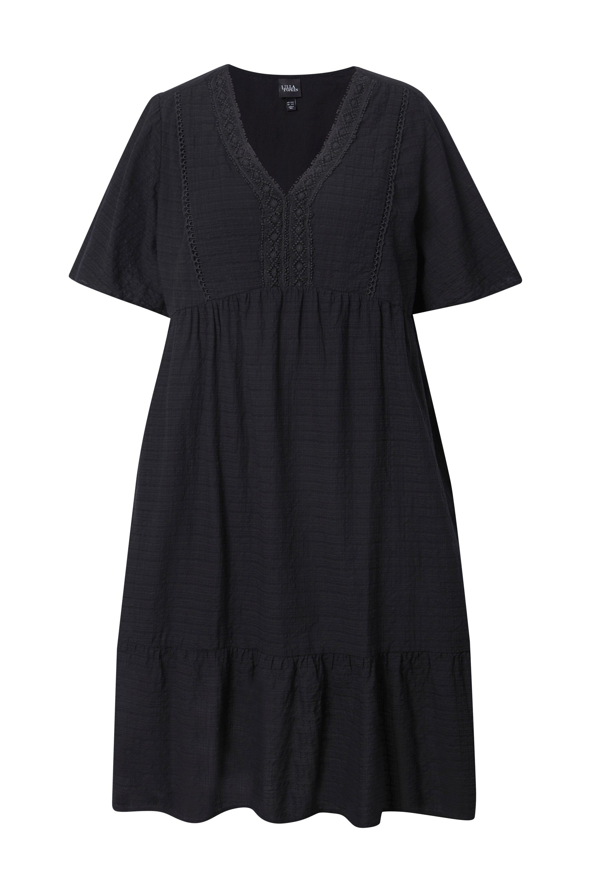 Ulla Popken Midikleid Midikled Seersucker A-Linie günstig online kaufen